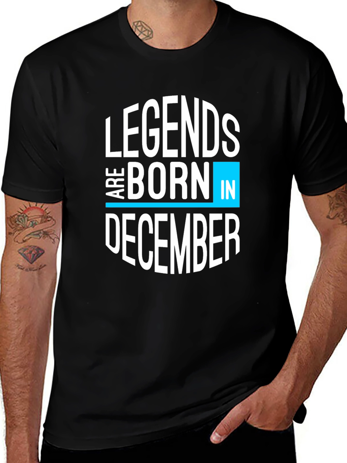 Legends Are Born In December Black Graphic Tee