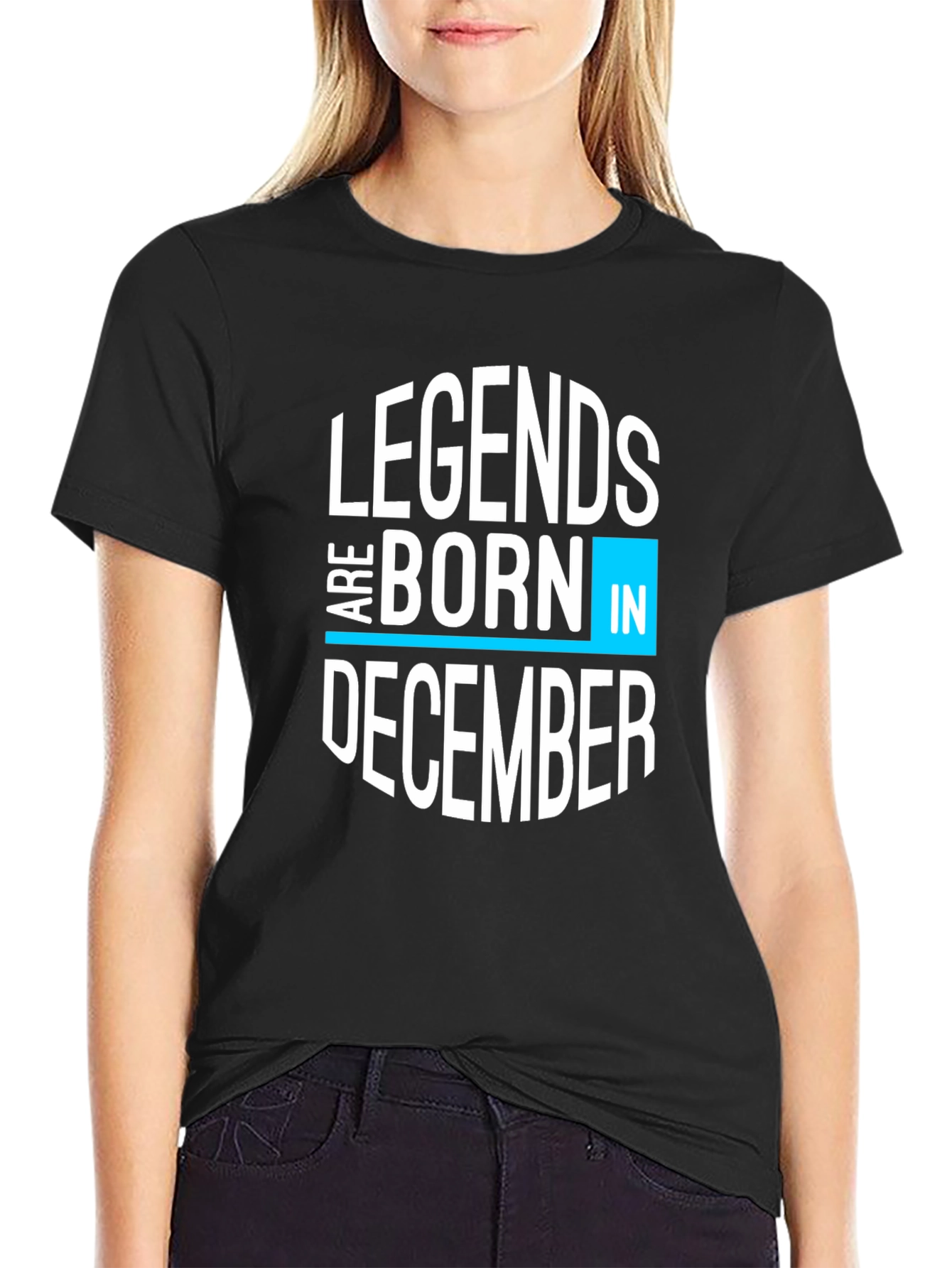 Legends Are Born In December Black Graphic Tee