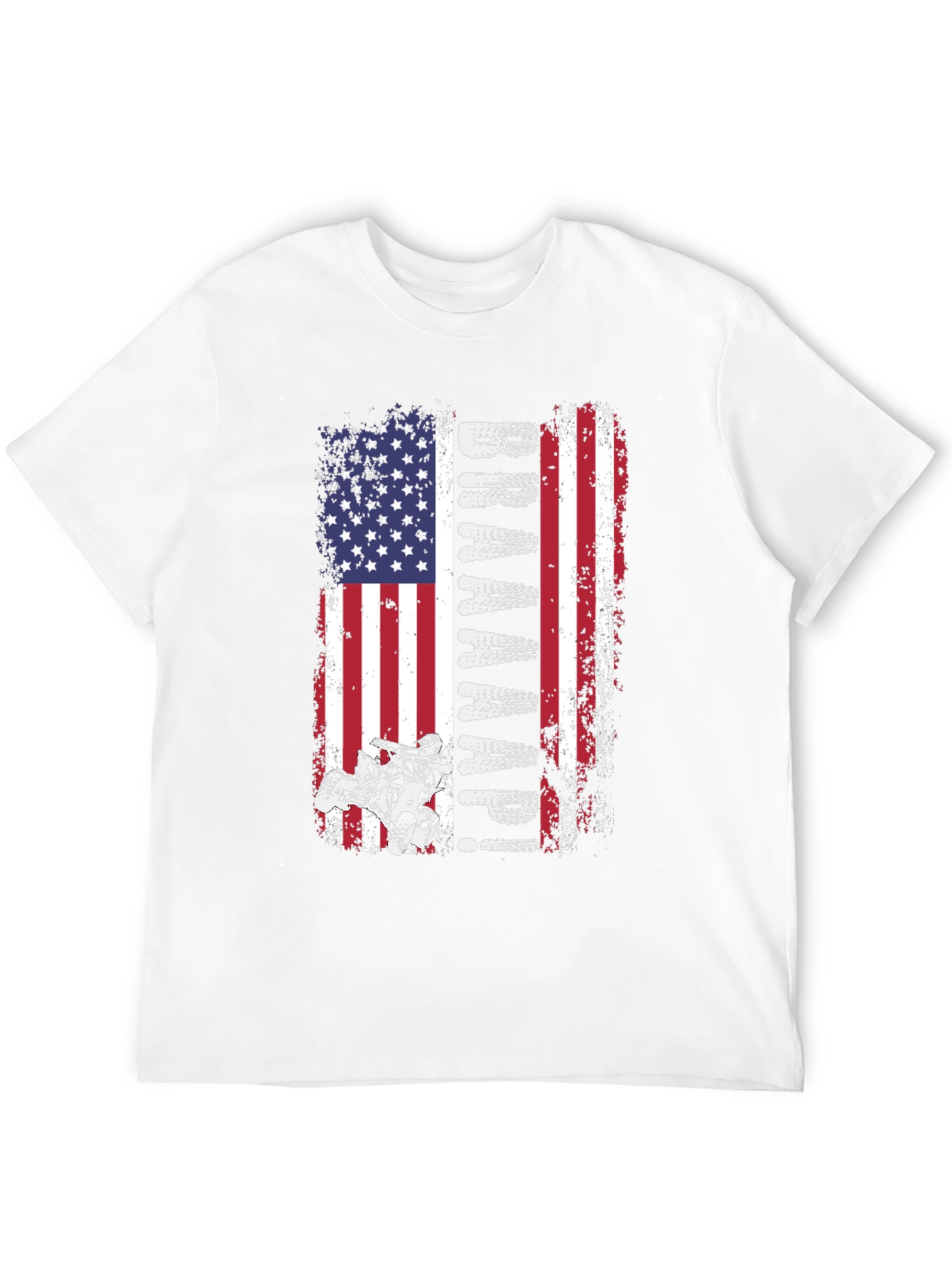 Dirt Biking American Flag Graphic Tee