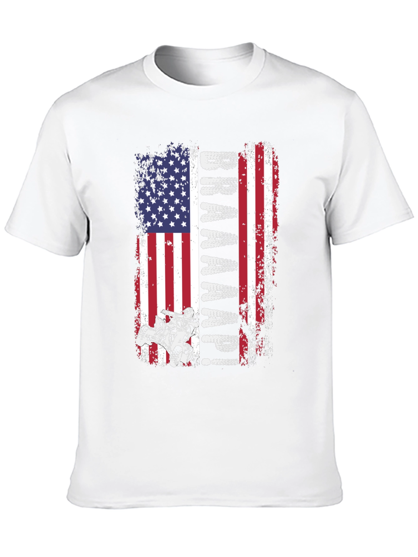 Dirt Biking American Flag Graphic Tee