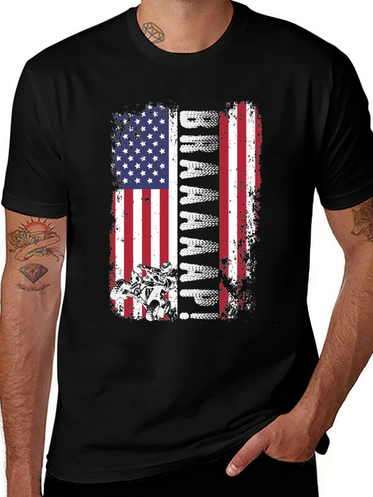 Dirt Biking American Flag Graphic Tee
