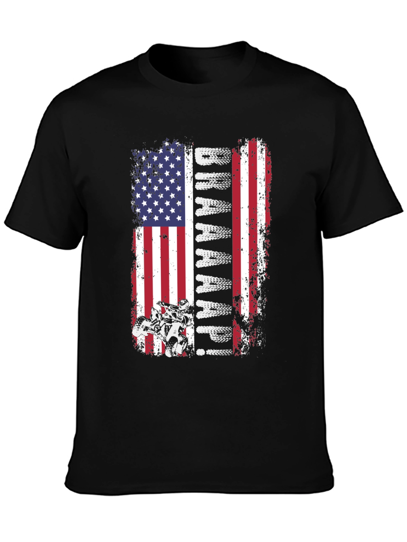 Dirt Biking American Flag Graphic Tee
