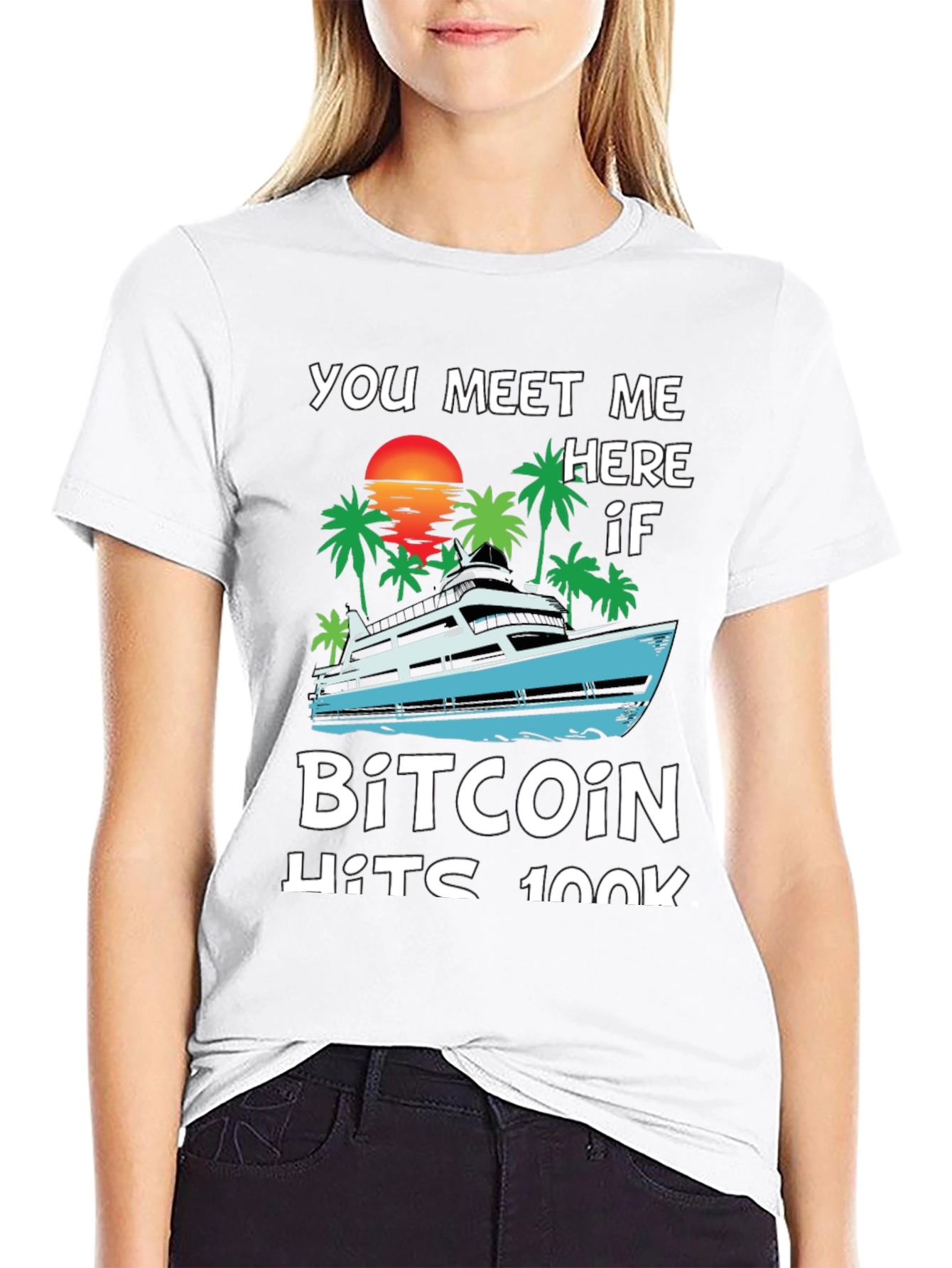 Bitcoin Yacht T-Shirt - Meet Me Here IF!