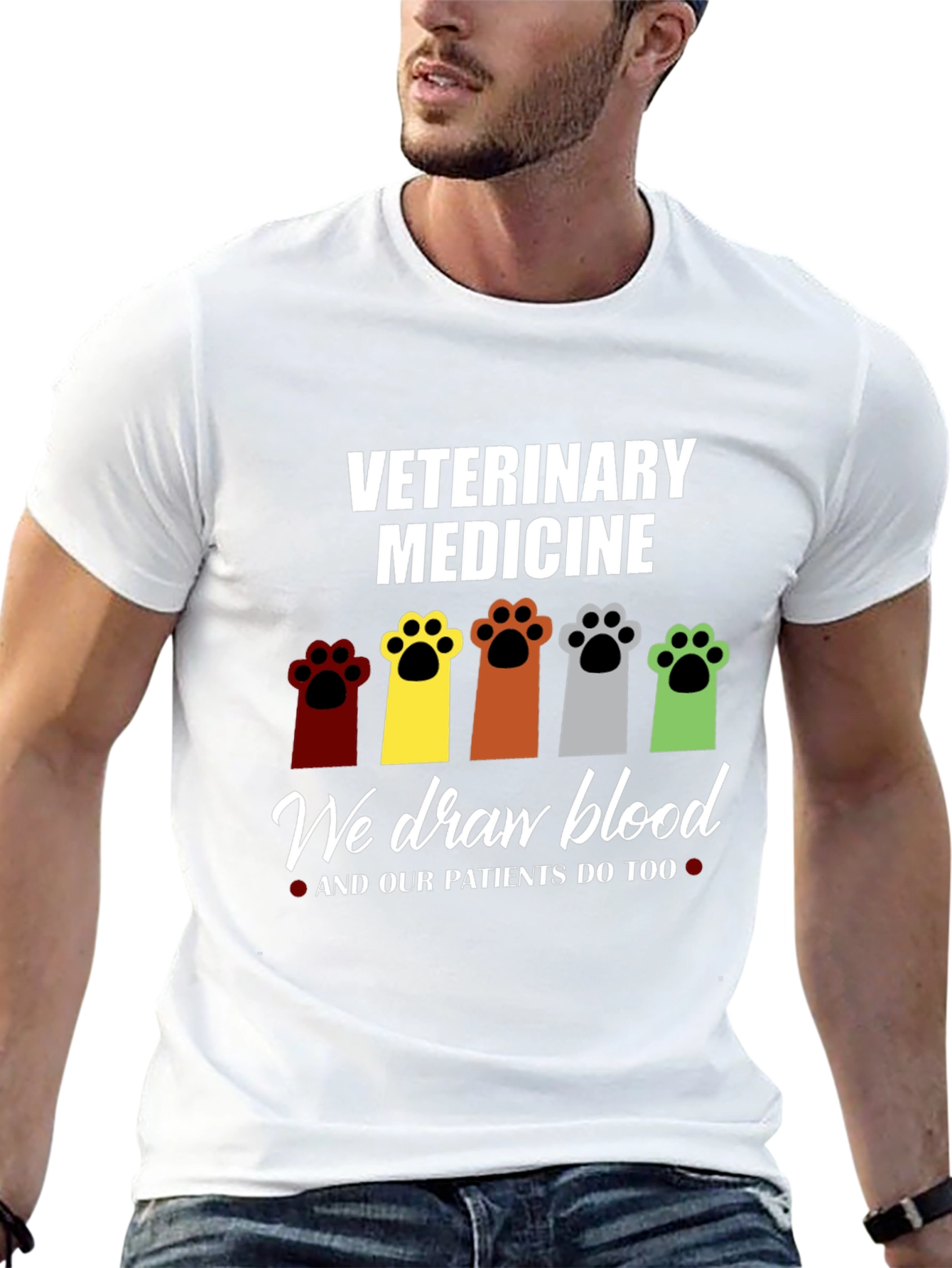 Veterinary Medicine Paw Print T-Shirt