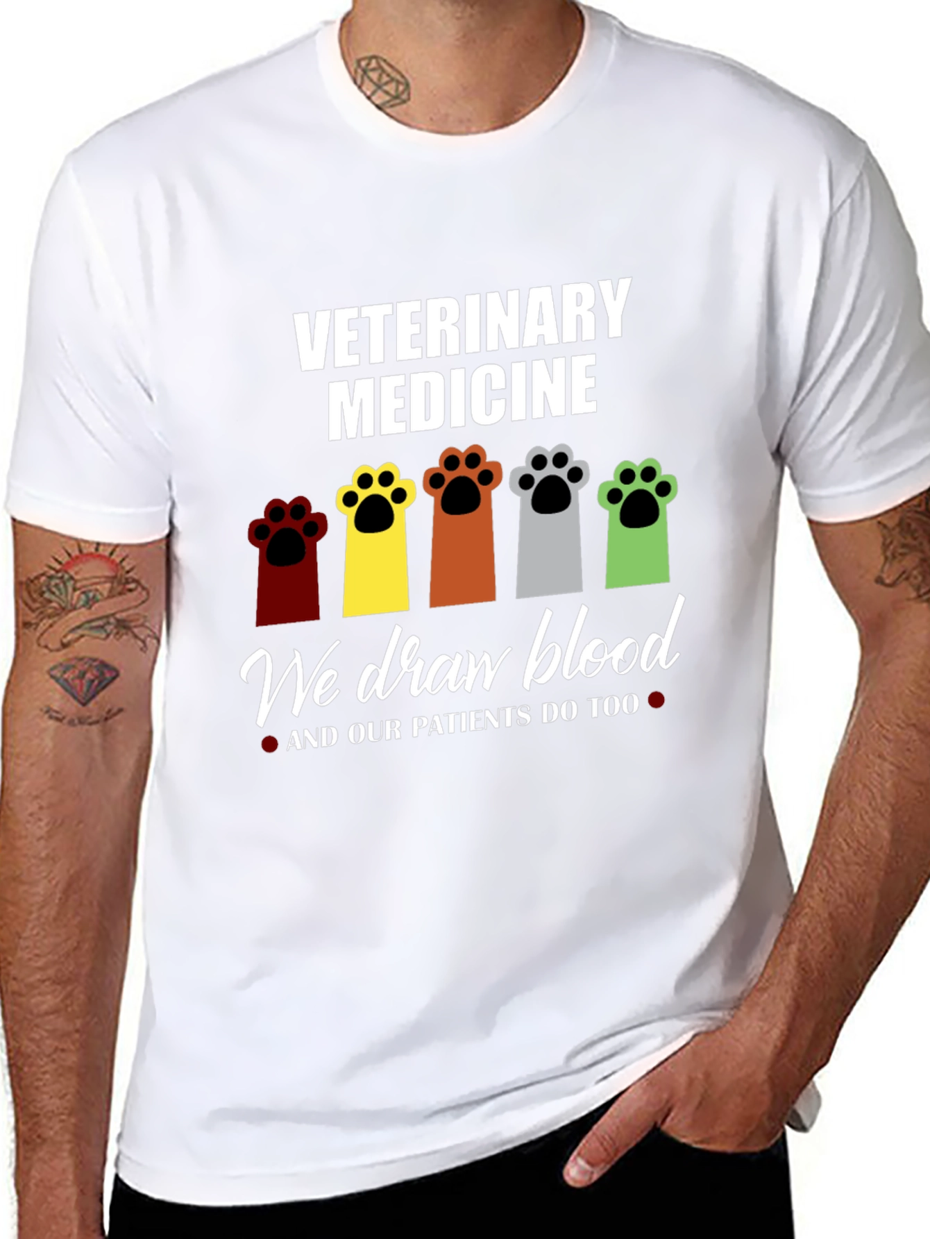 Veterinary Medicine Paw Print T-Shirt