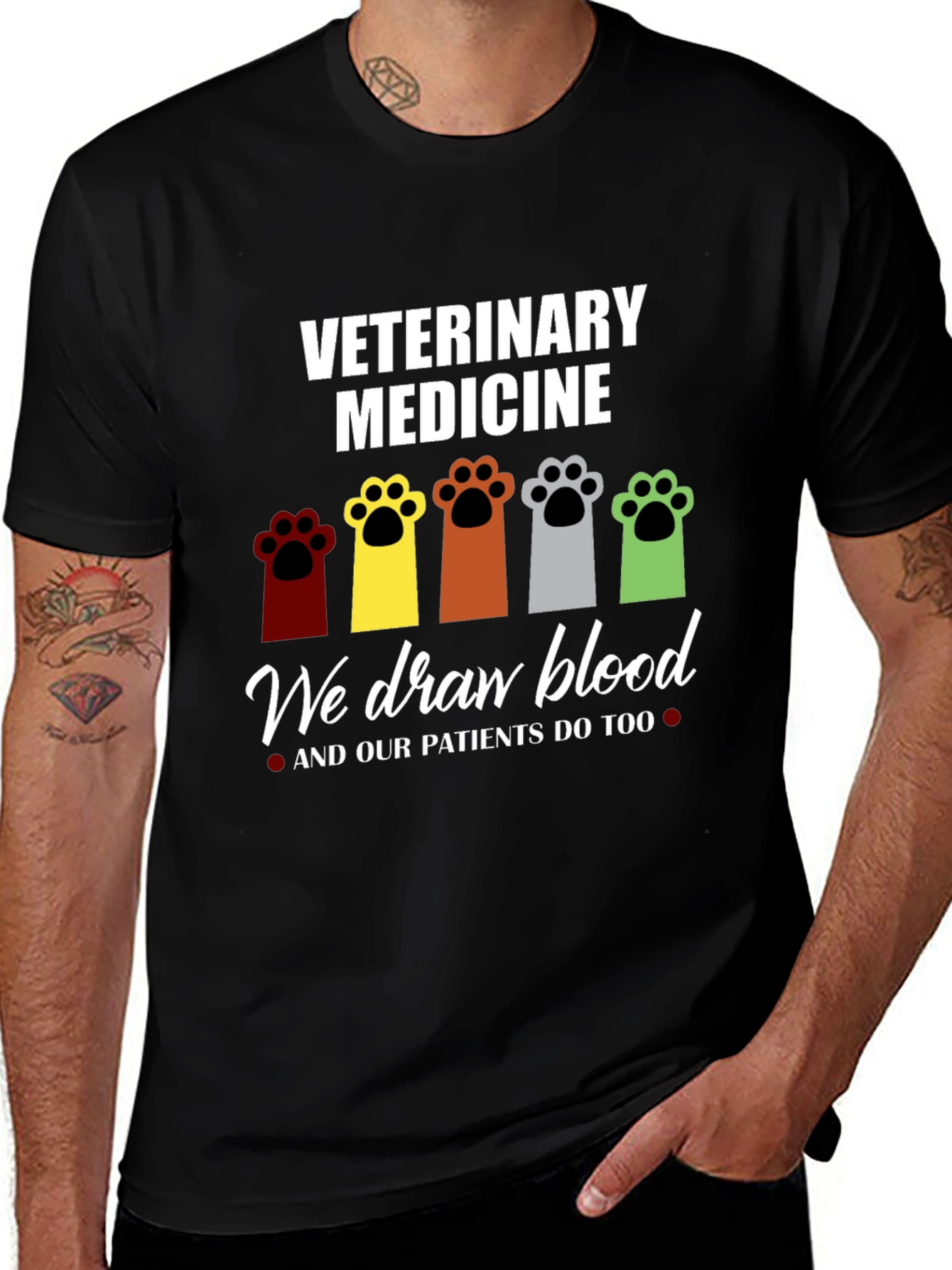 Veterinary Medicine Paw Print T-Shirt