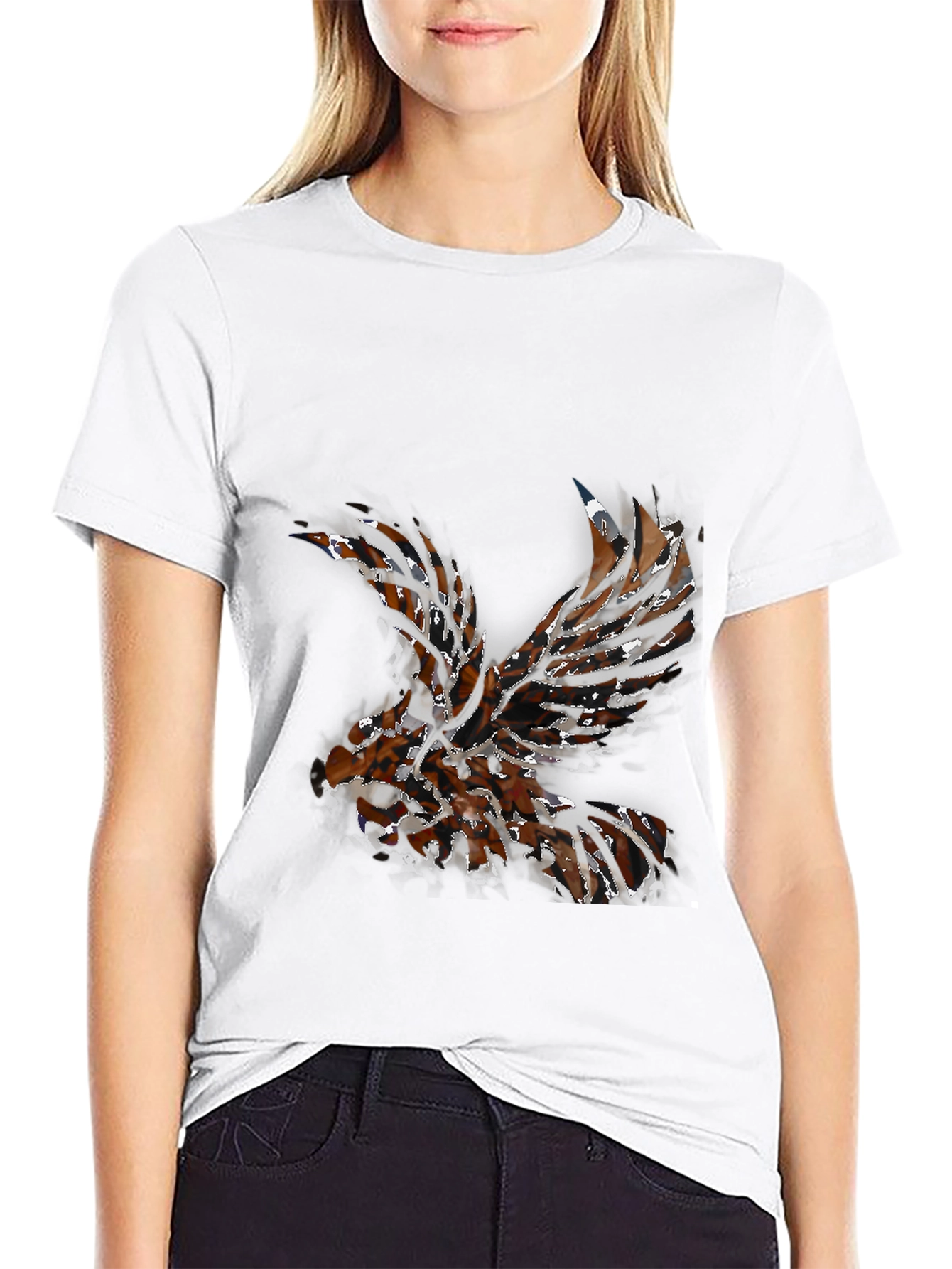 Abstract Eagle Graphic Black T-Shirt