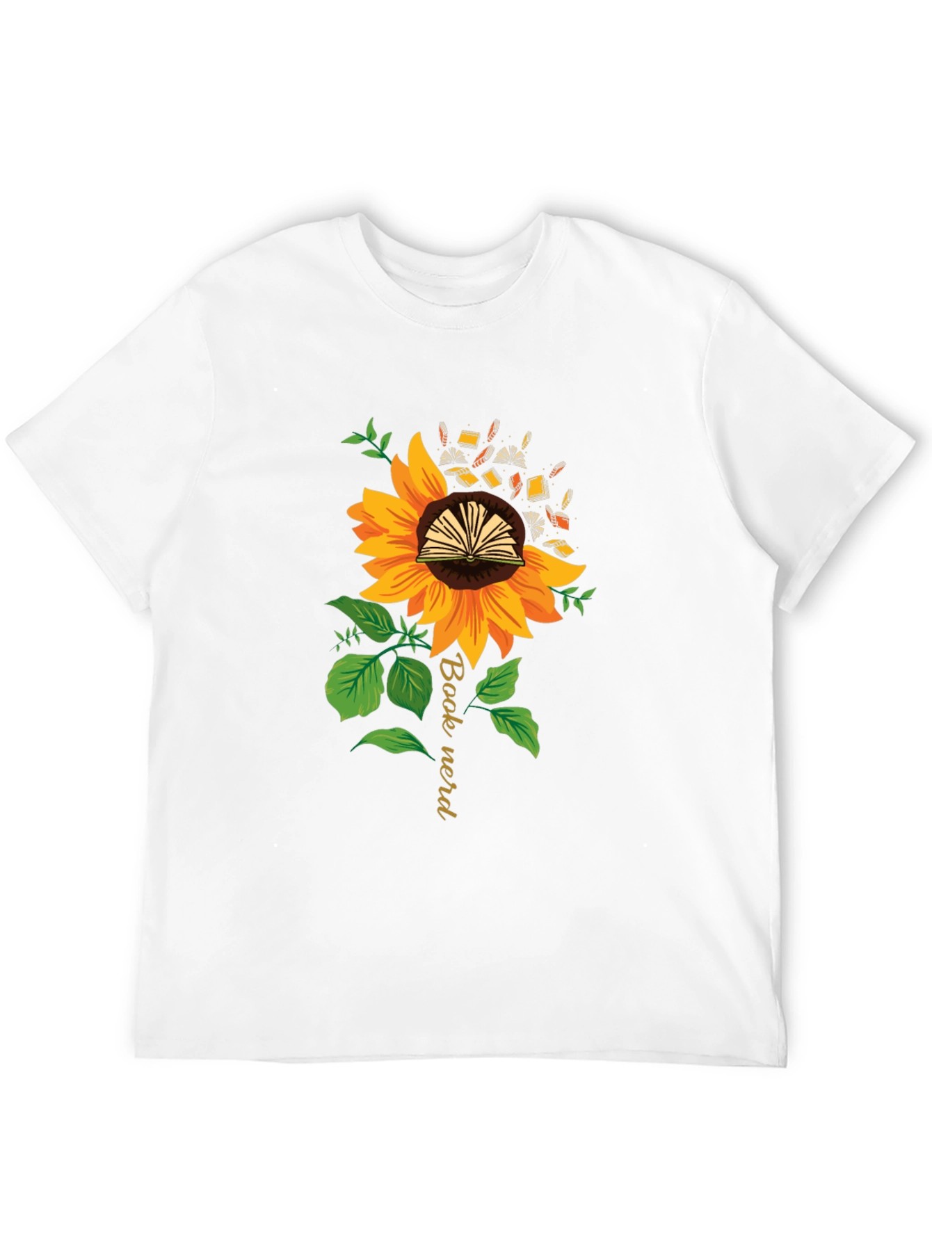 Book Nerd Sunflower Graphic Tee - Black