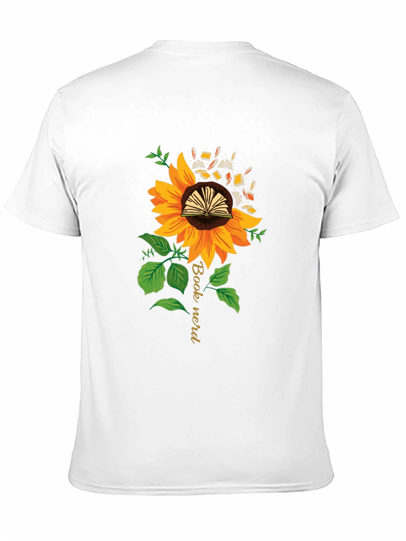 Book Nerd Sunflower Graphic Tee - Black