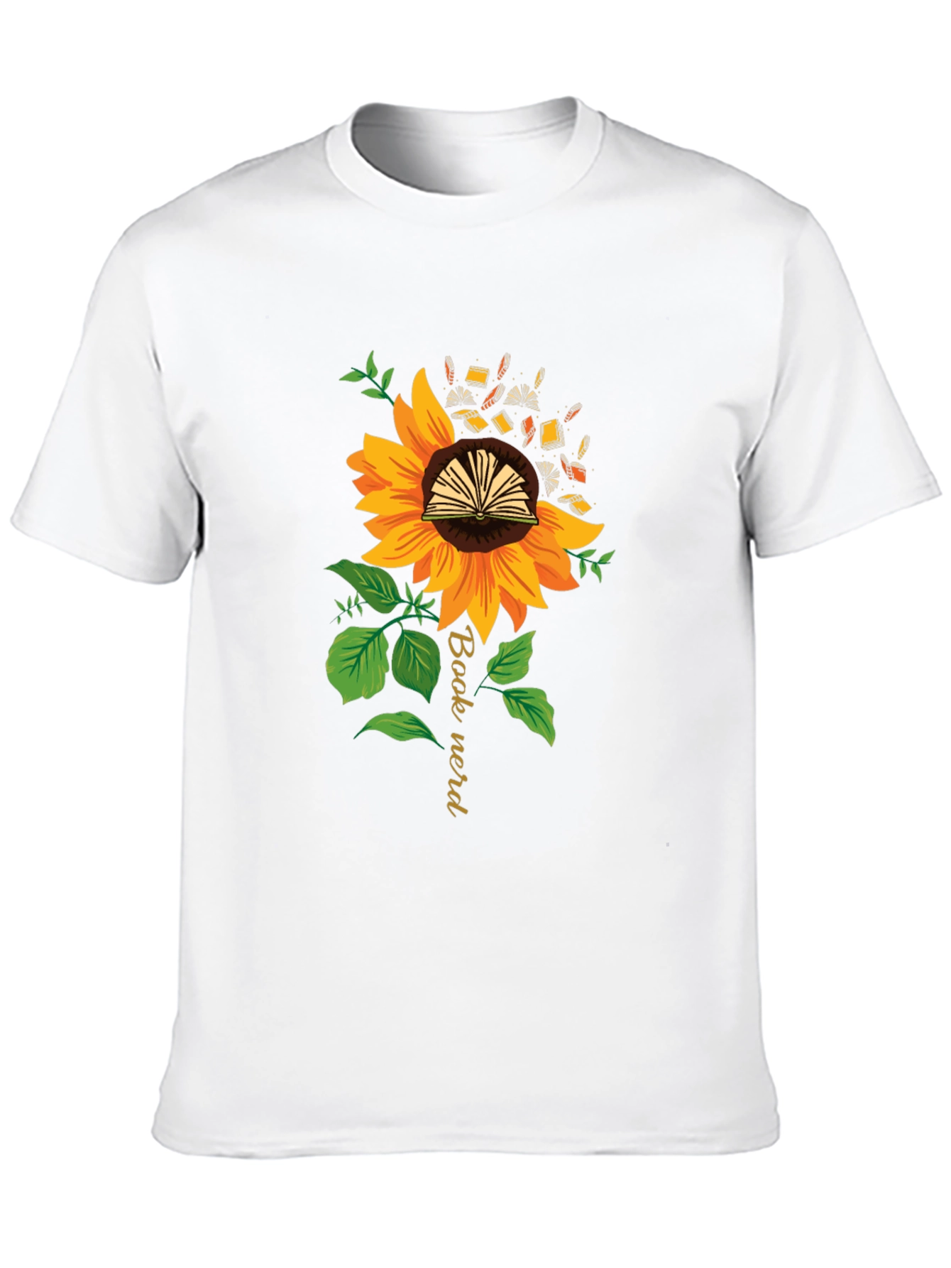 Book Nerd Sunflower Graphic Tee - Black