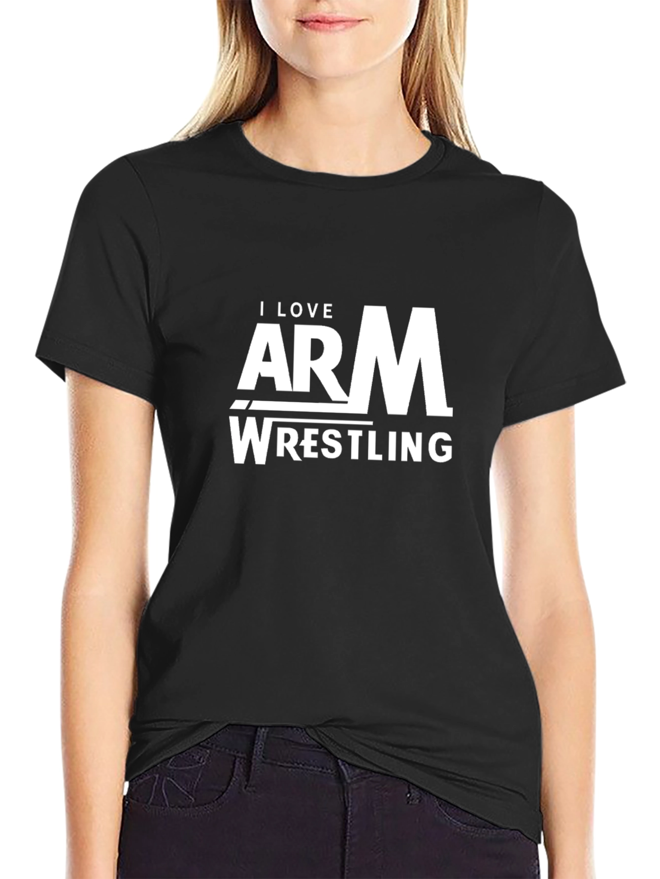 I Love Arm Wrestling Black T-Shirt