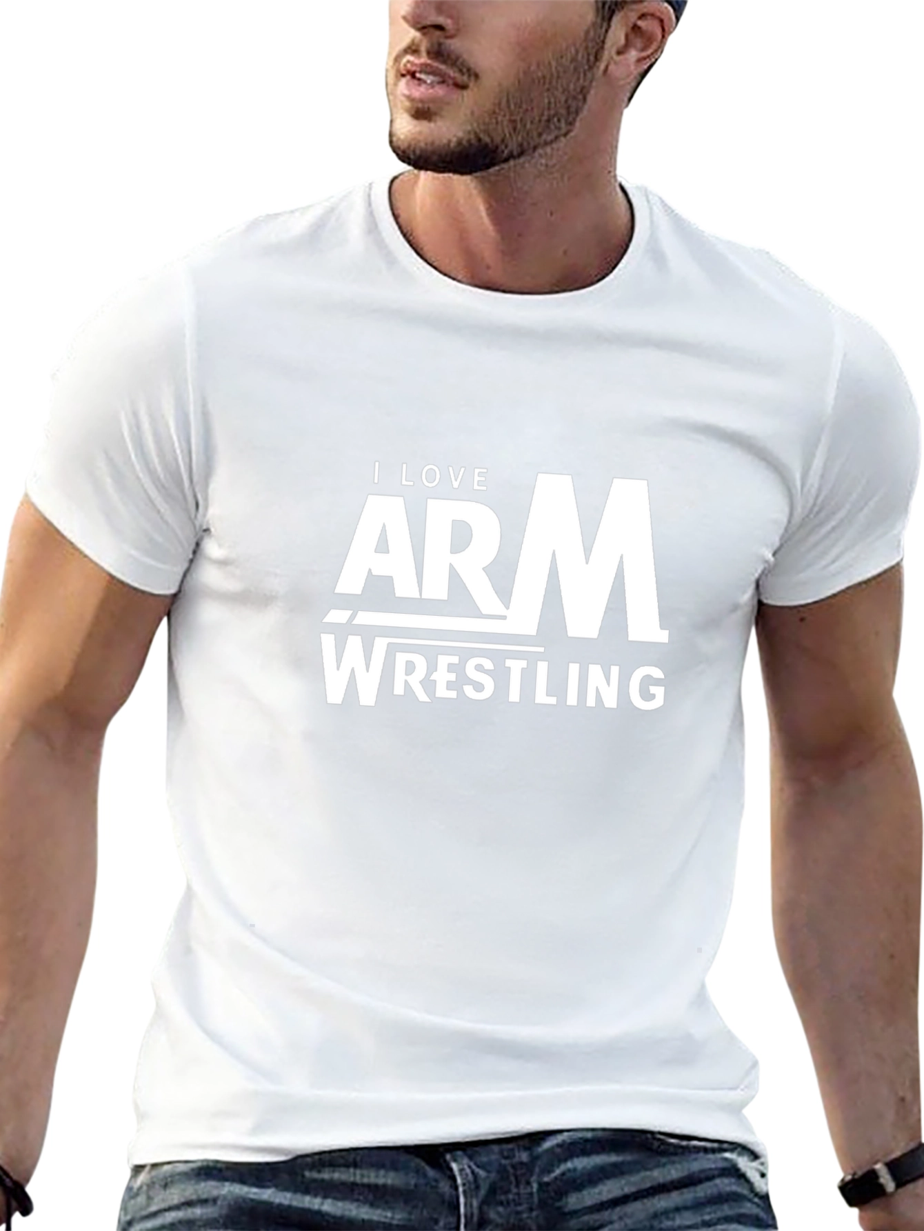 I Love Arm Wrestling Black T-Shirt