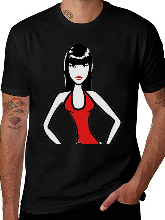 Bold Woman Graphic Tee - Black Cotton T-Shirt