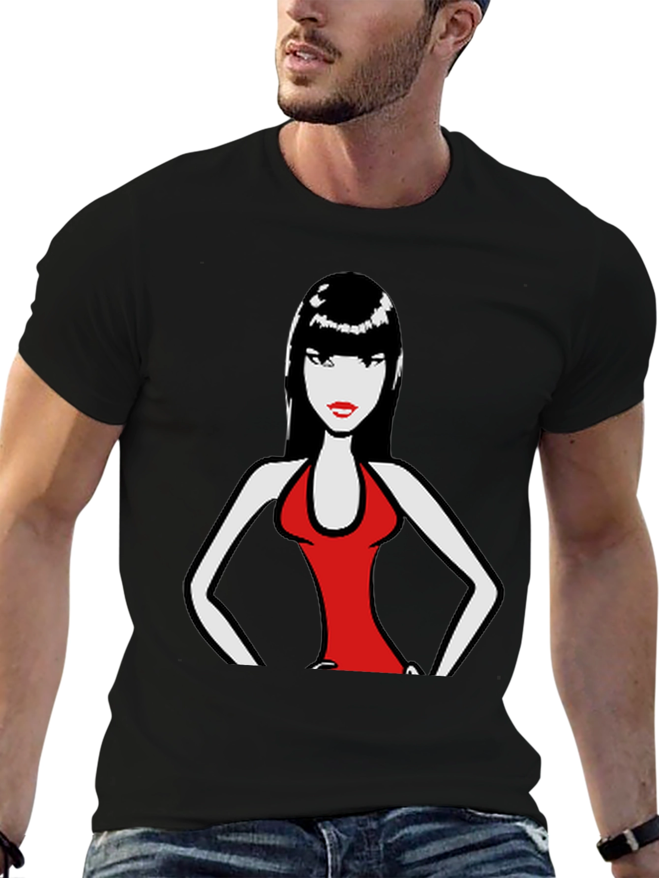 Bold Woman Graphic Tee - Black Cotton T-Shirt