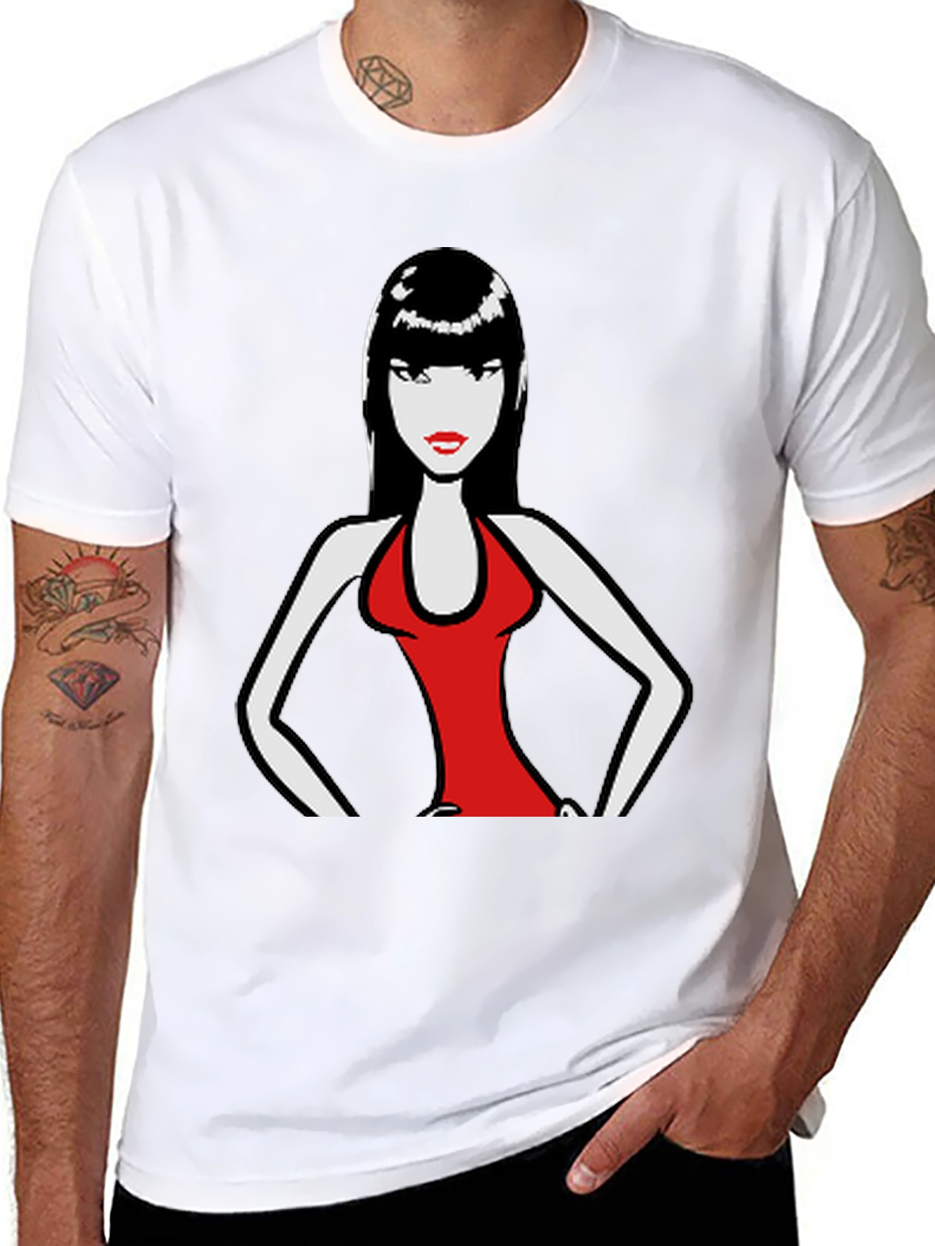 Bold Woman Graphic Tee - Black Cotton T-Shirt