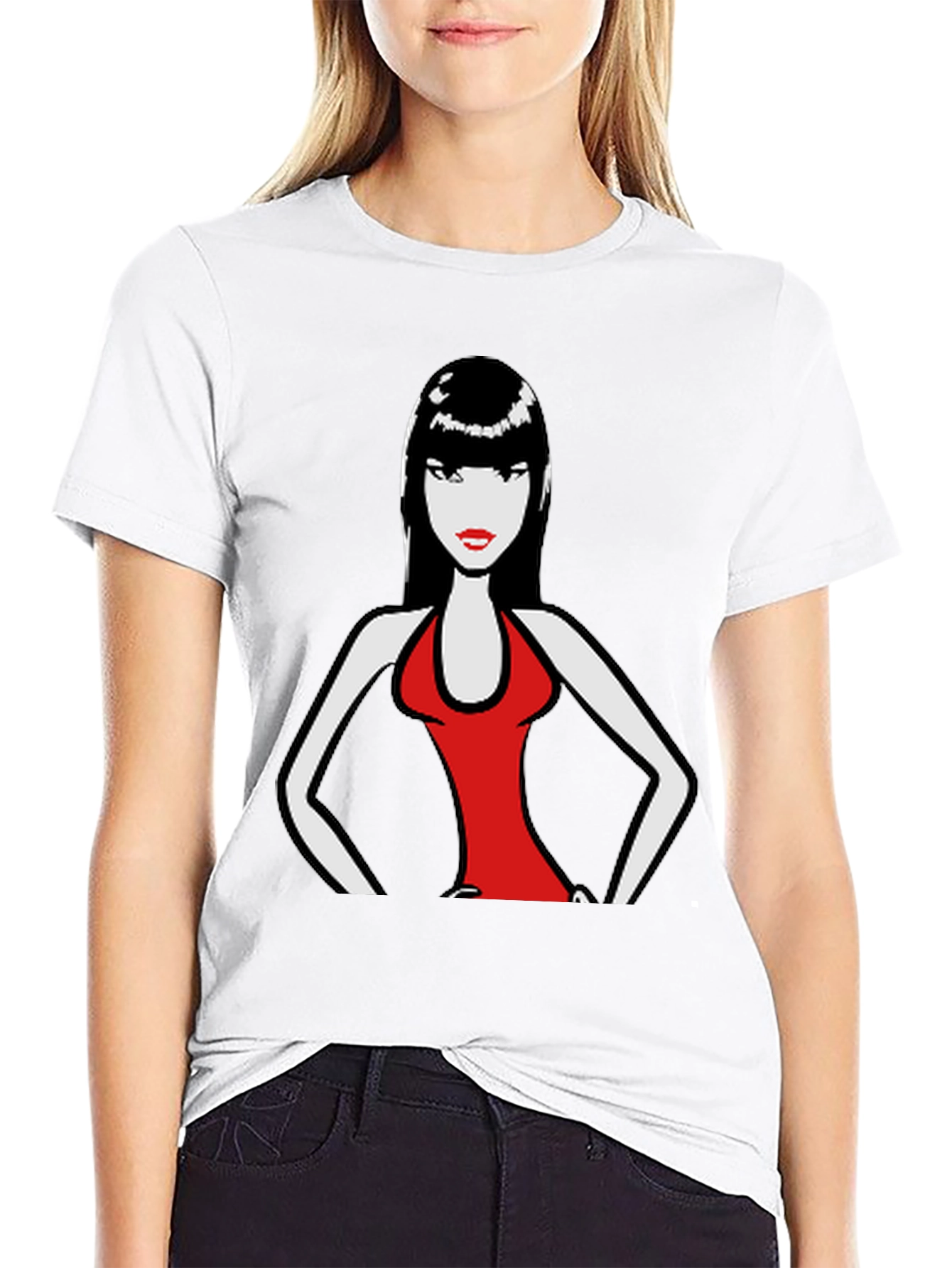 Bold Woman Graphic Tee - Black Cotton T-Shirt