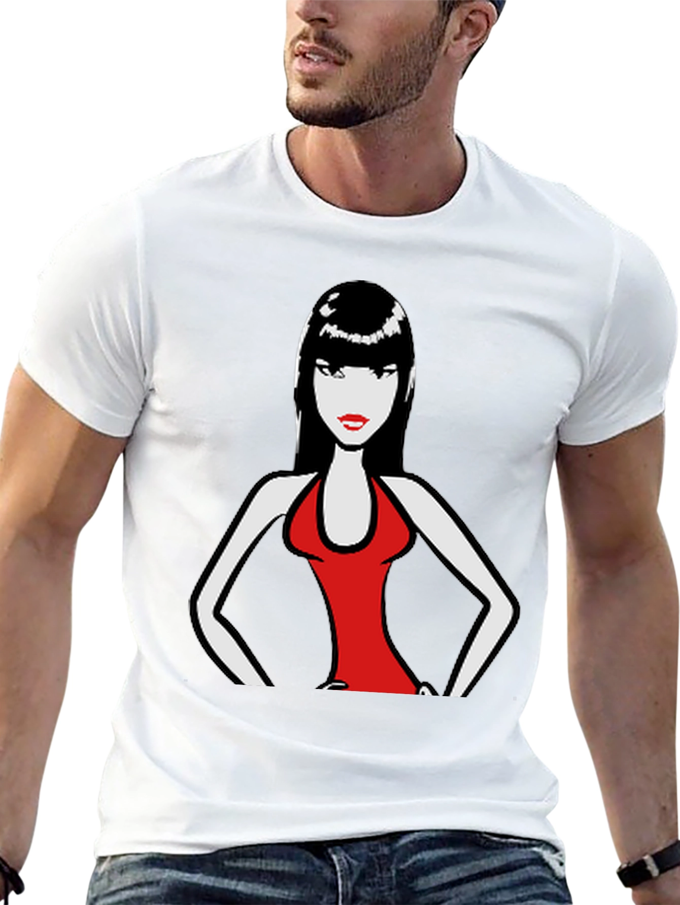Bold Woman Graphic Tee - Black Cotton T-Shirt