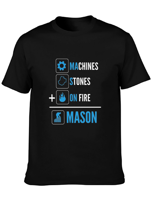 Machines Stones On Fire Mason Graphic Tee - Black