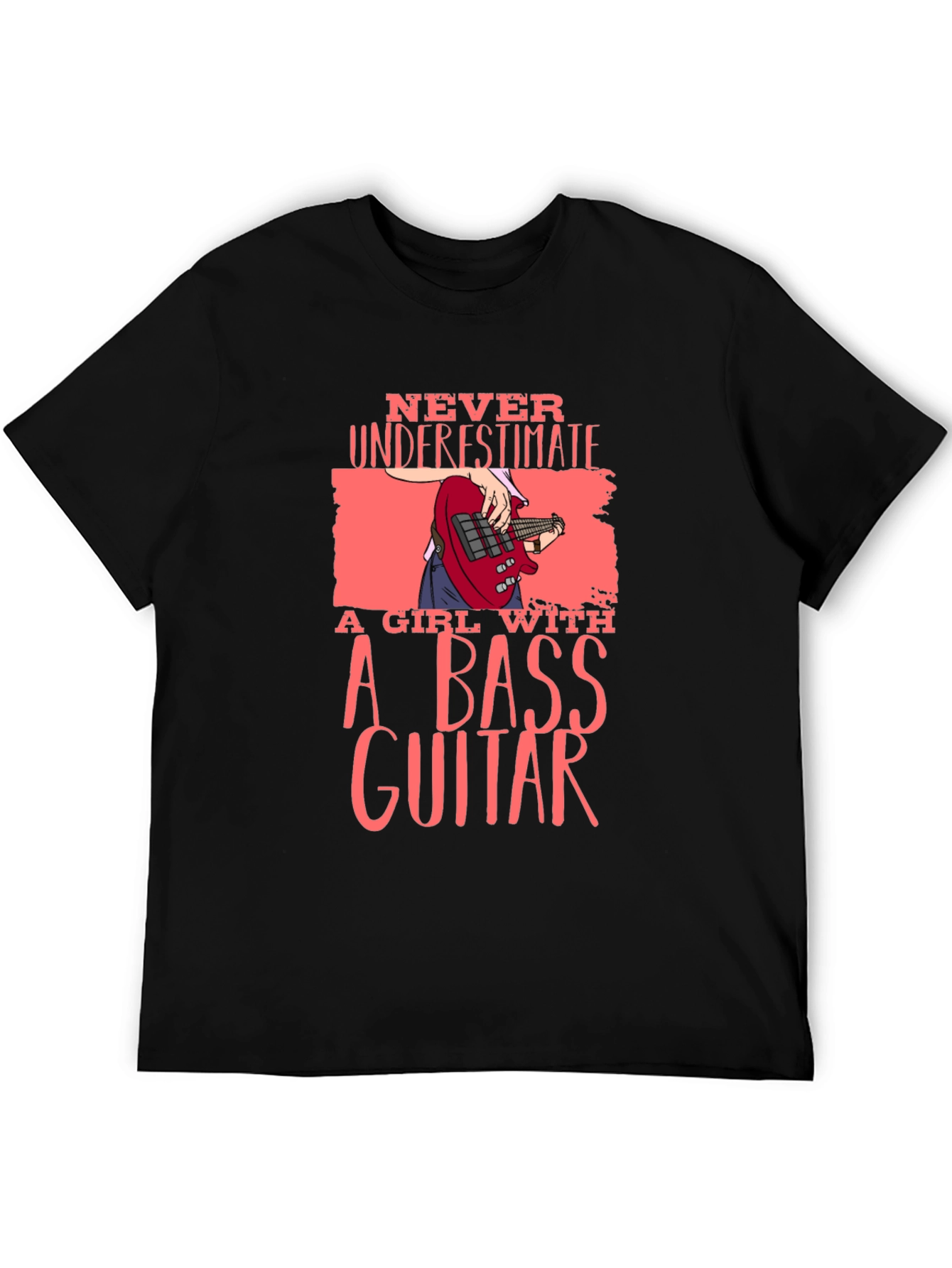 Bass Guitar Girl Graphic T-Shirt