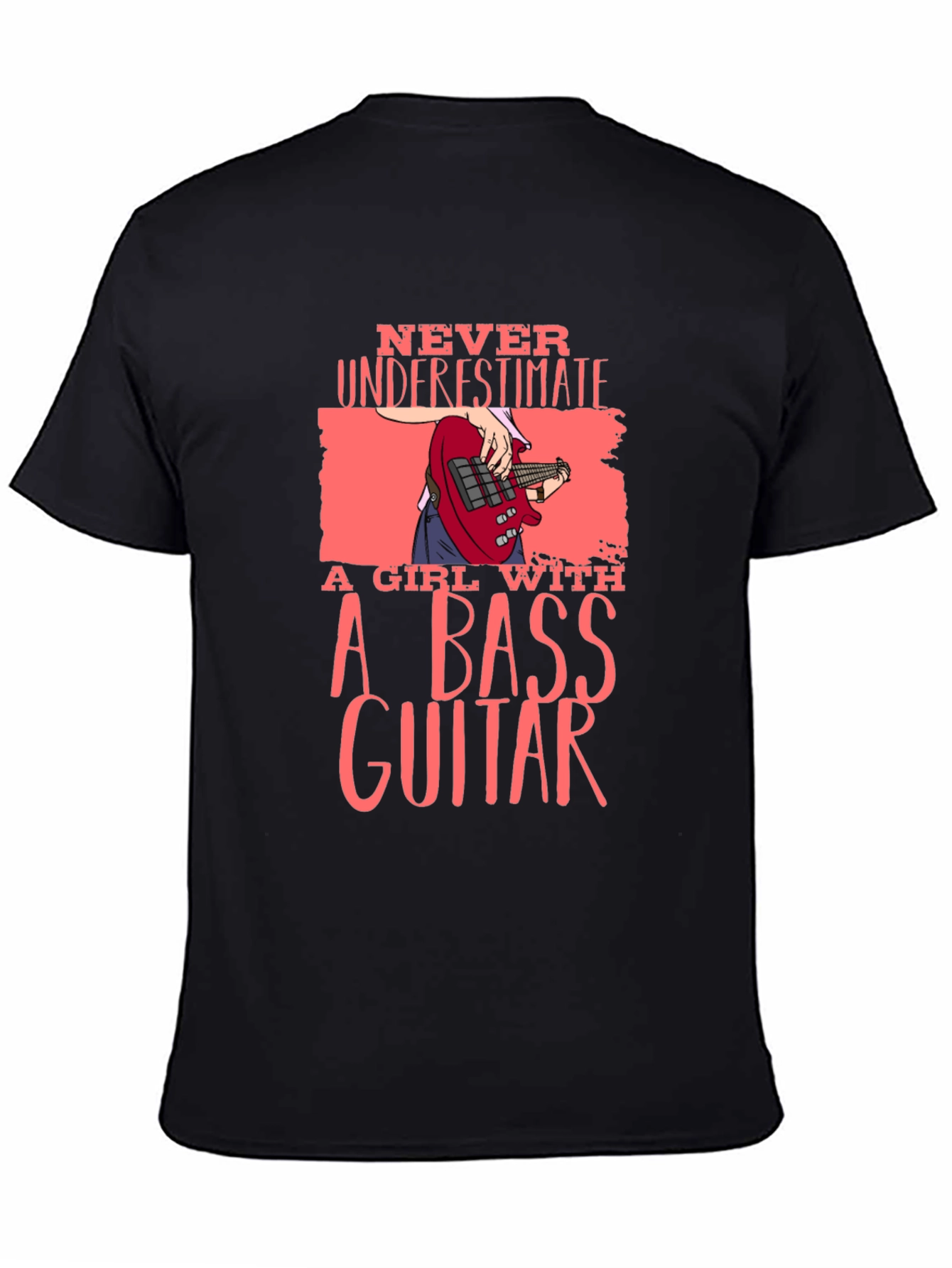 Bass Guitar Girl Graphic T-Shirt