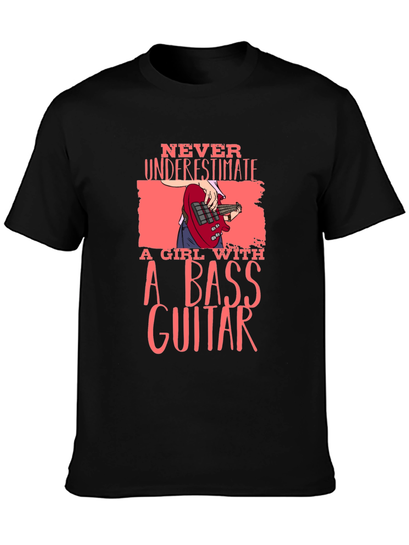 Bass Guitar Girl Graphic T-Shirt
