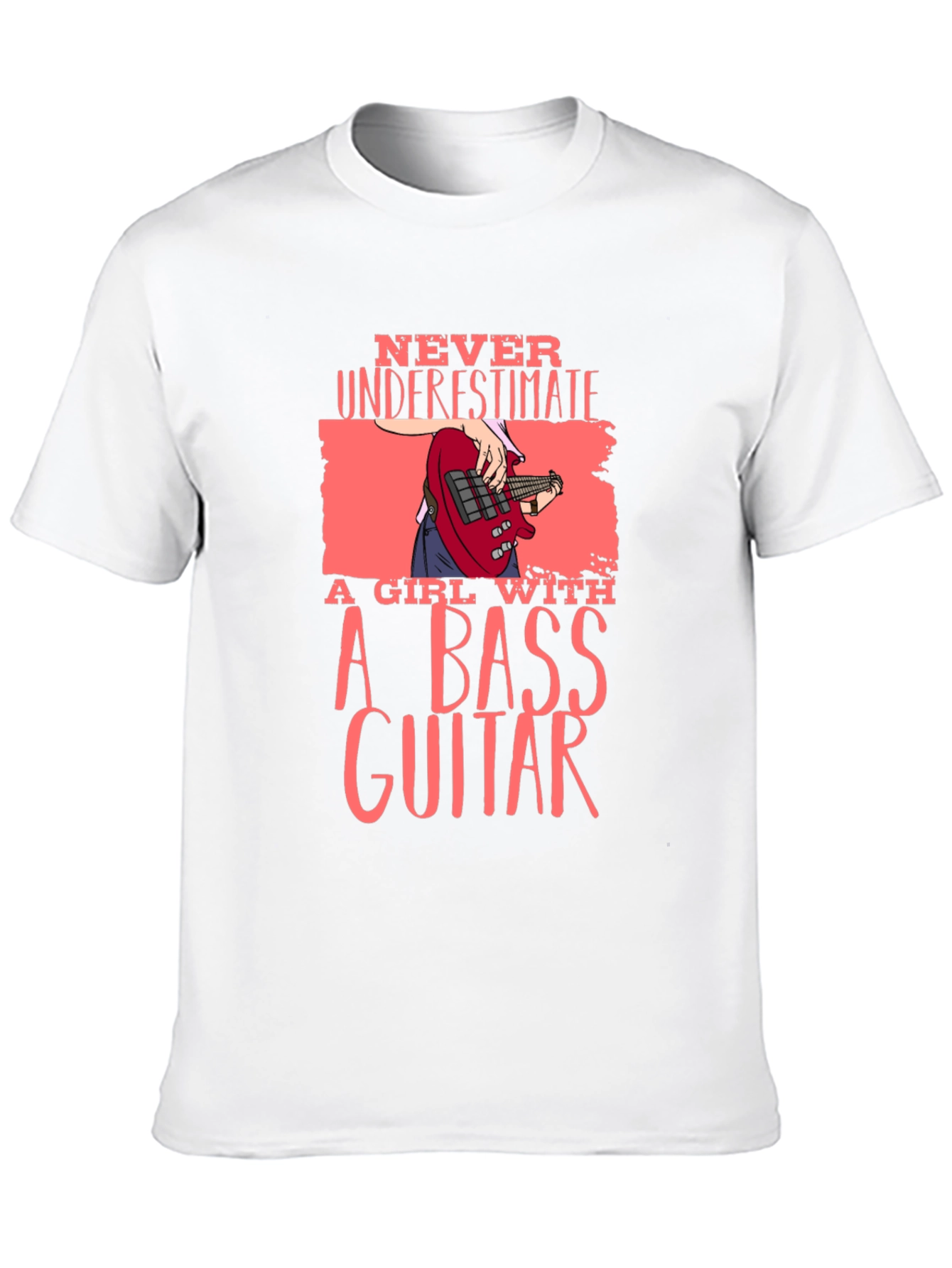 Bass Guitar Girl Graphic T-Shirt