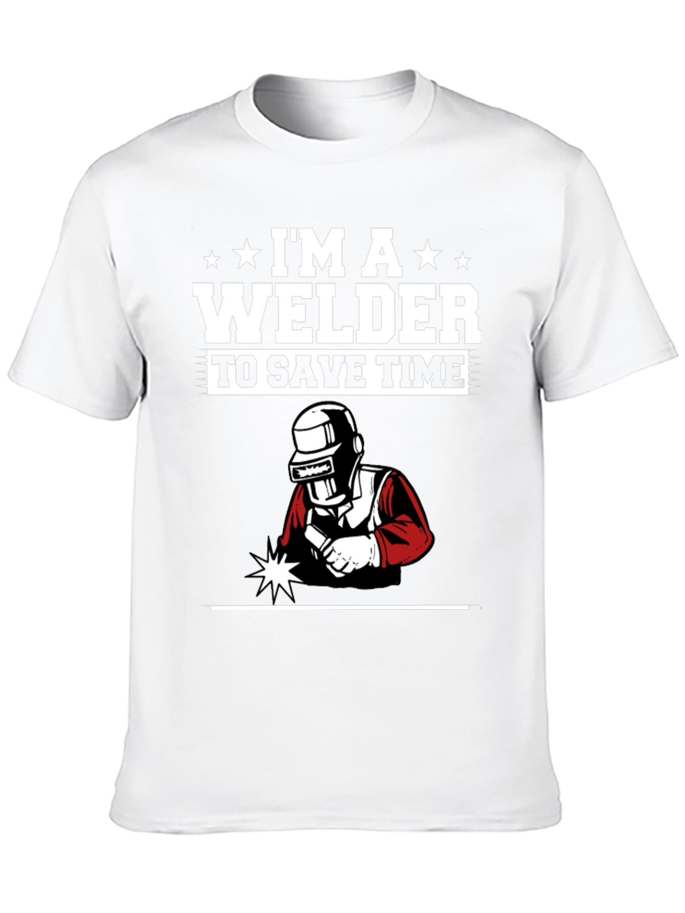 Im A Welder To Save Time Black Graphic T-Shirt