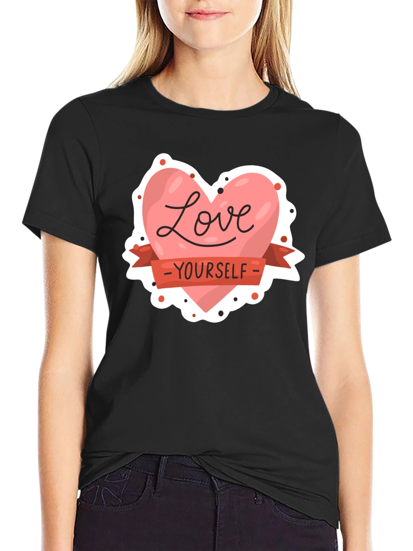 Love Yourself Graphic Tee - Black Cotton Shirt