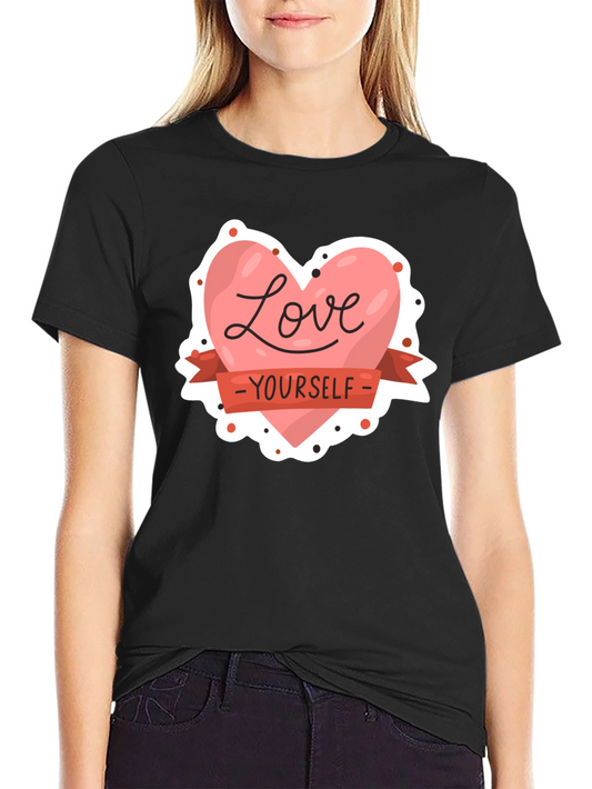 Love Yourself Graphic Tee - Black Cotton Shirt