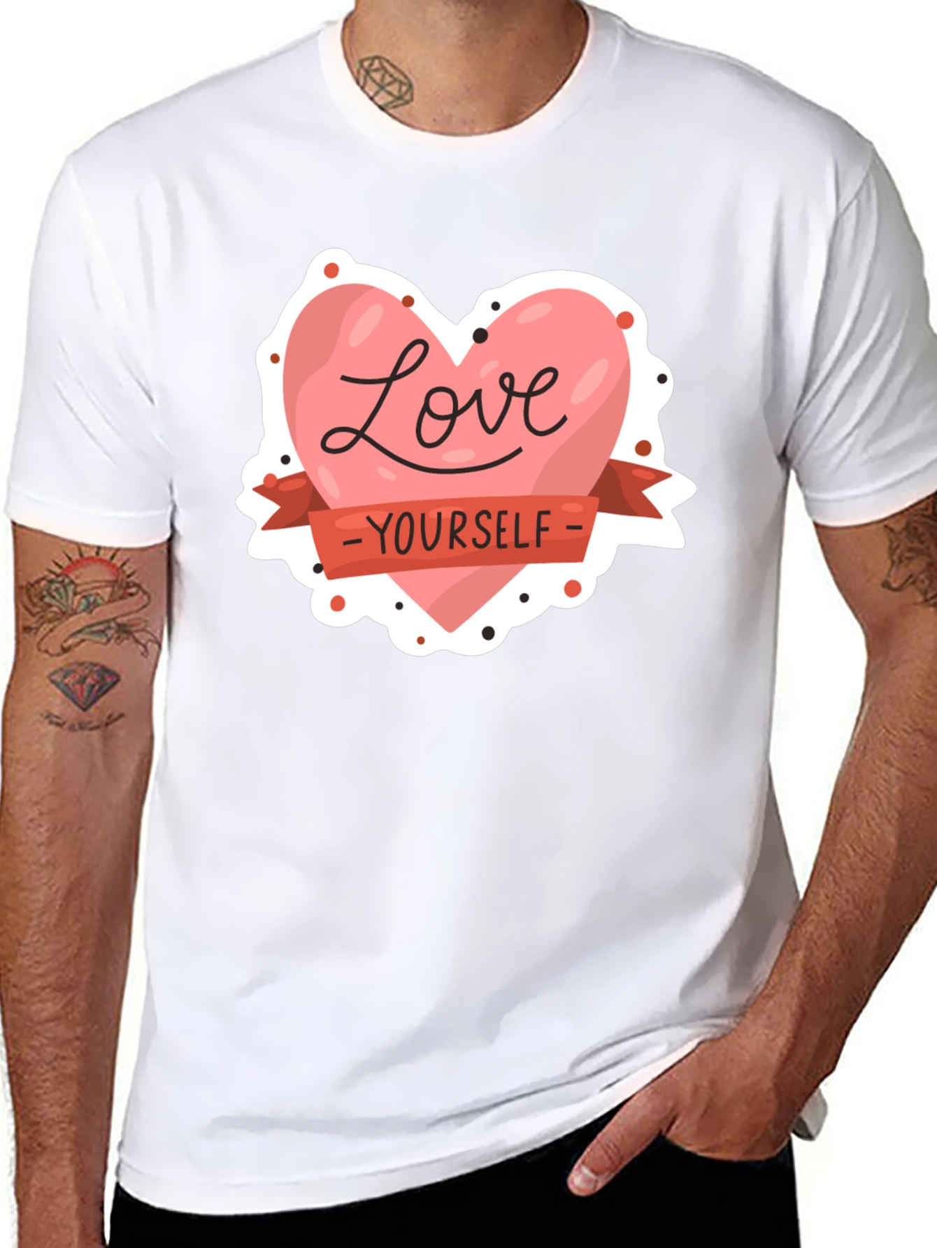 Love Yourself Graphic Tee - Black Cotton Shirt