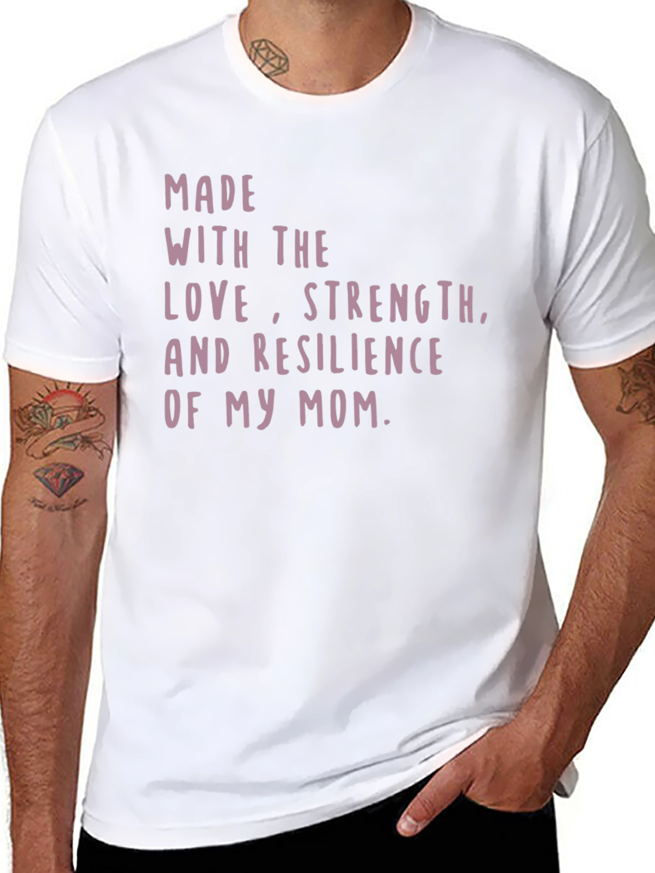 Moms Love Strength Resilience Graphic Tee - Black