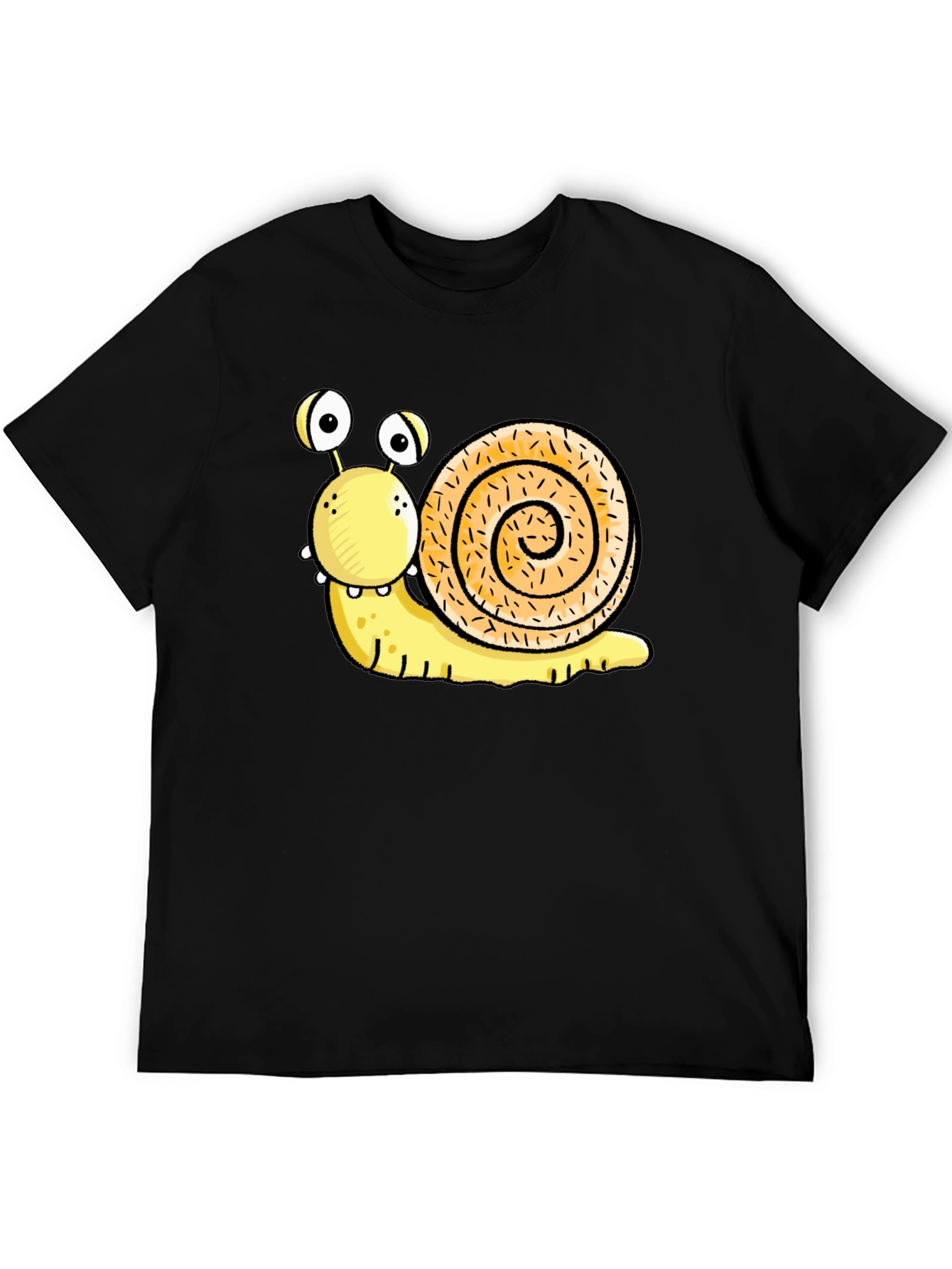 Funny Snail Graphic Black T-Shirt