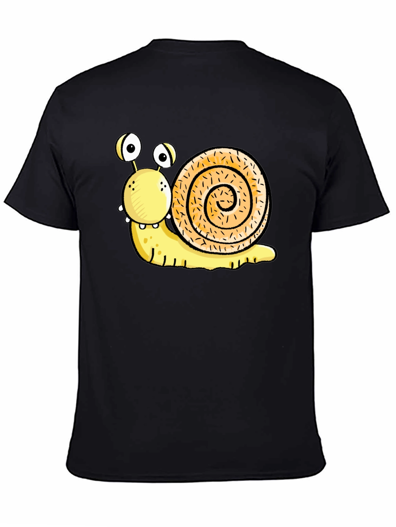 Funny Snail Graphic Black T-Shirt