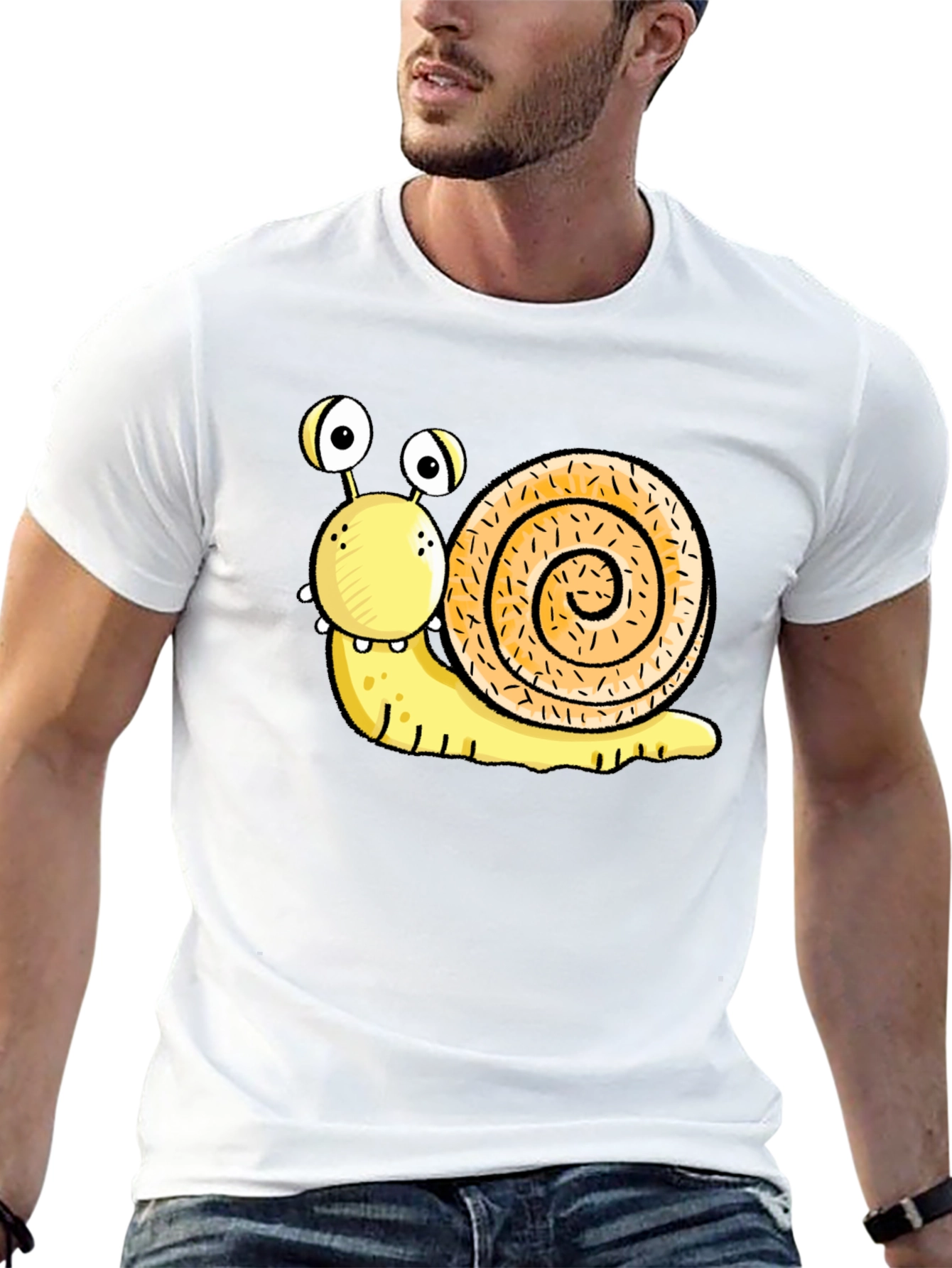 Funny Snail Graphic Black T-Shirt