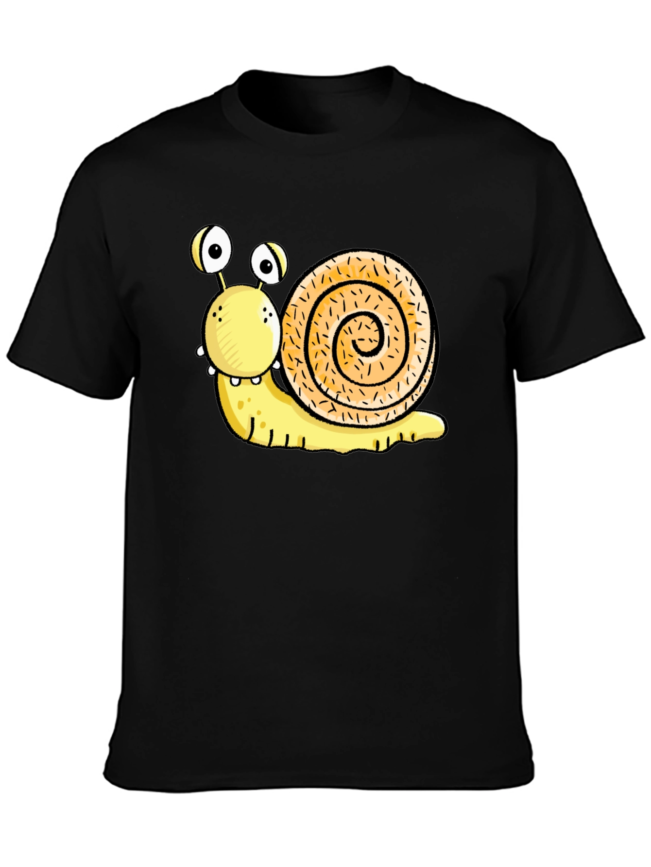 Funny Snail Graphic Black T-Shirt