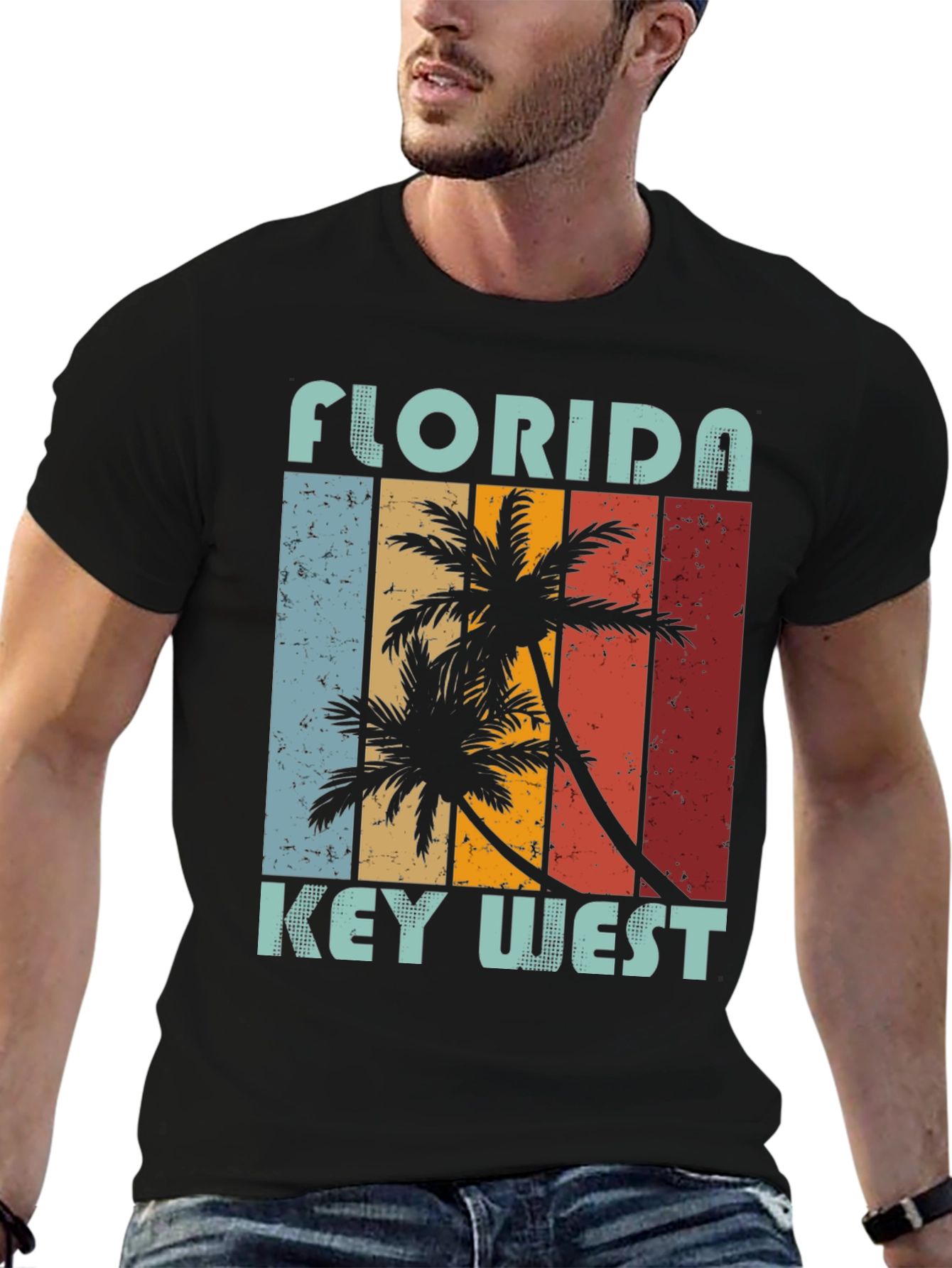 Florida Key West Palm Tree Graphic Tee