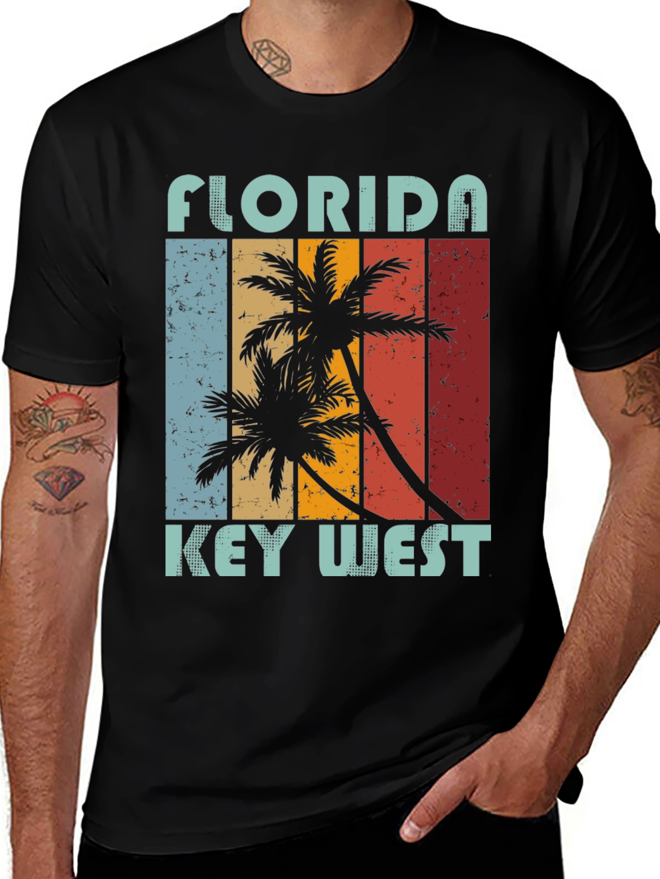 Florida Key West Palm Tree Graphic Tee