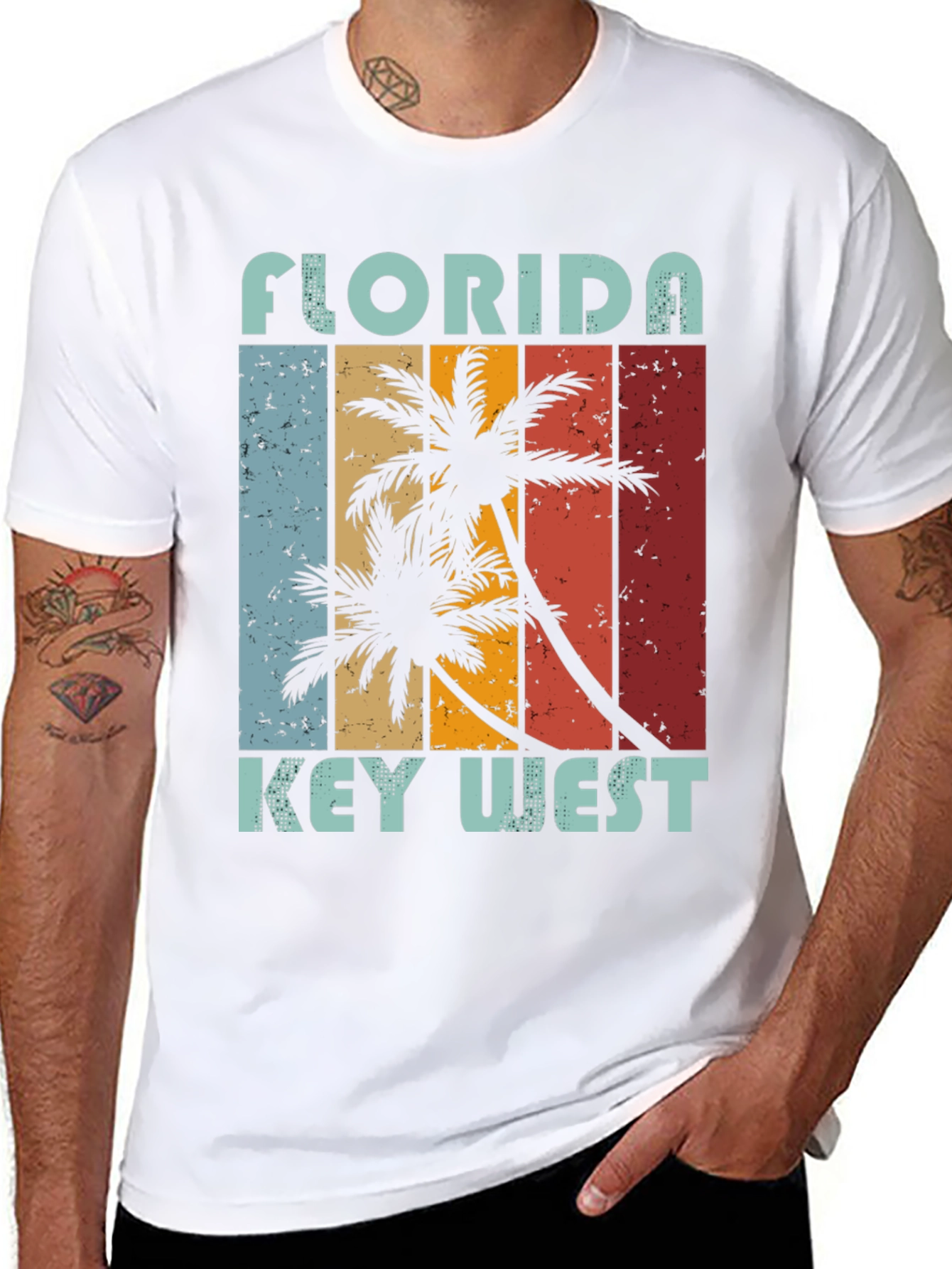 Florida Key West Palm Tree Graphic Tee