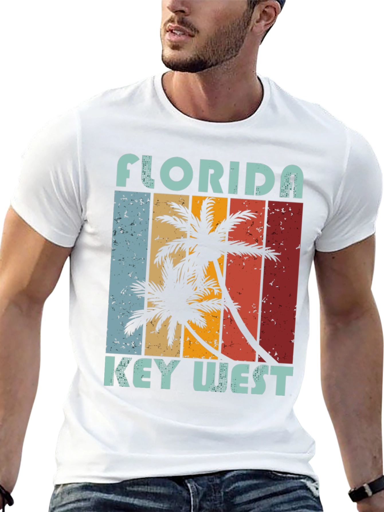 Florida Key West Palm Tree Graphic Tee