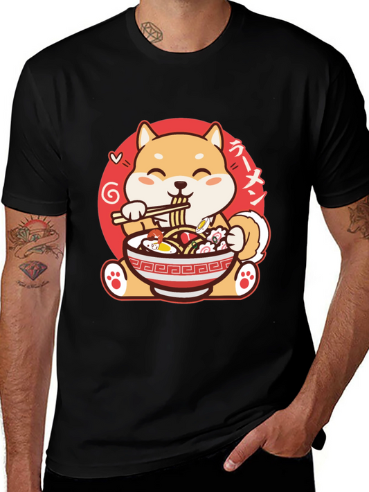 Cute Shiba Inu Ramen T-Shirt - Kawaii Dog Noodle Tee