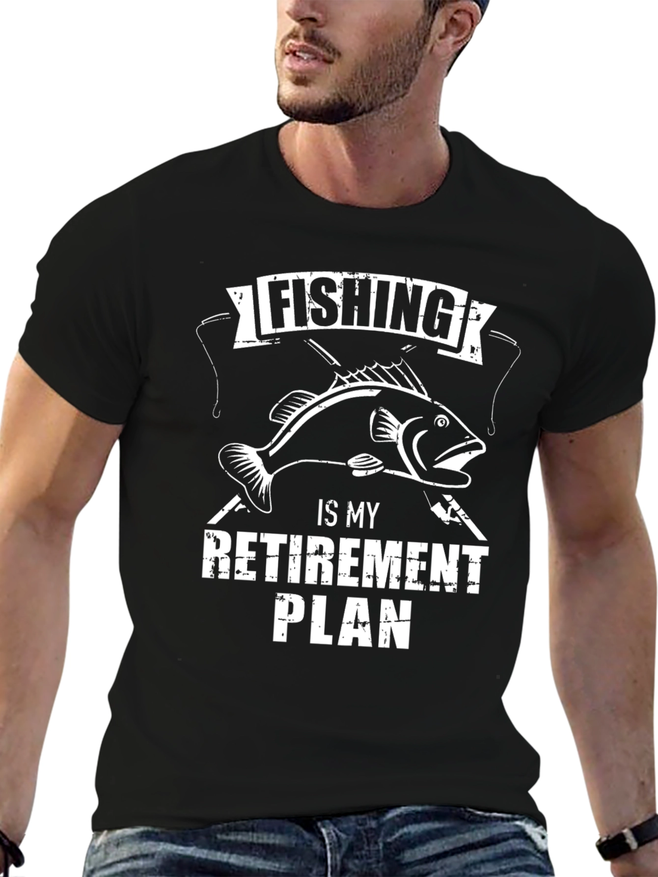 Fishing Is My Retirement Plan Black T-Shirt