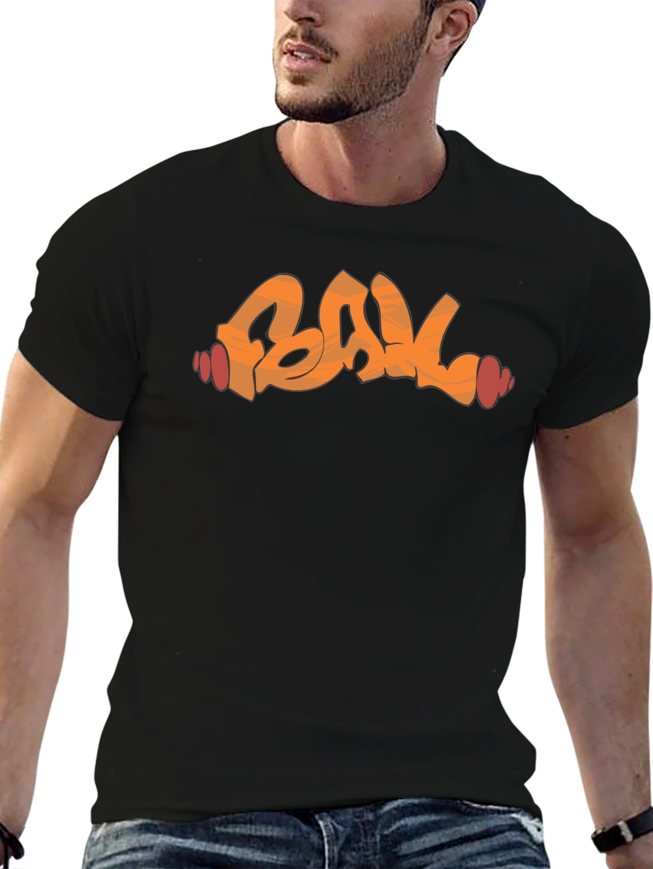 Abstract Graffiti Style Graphic Tee - Black