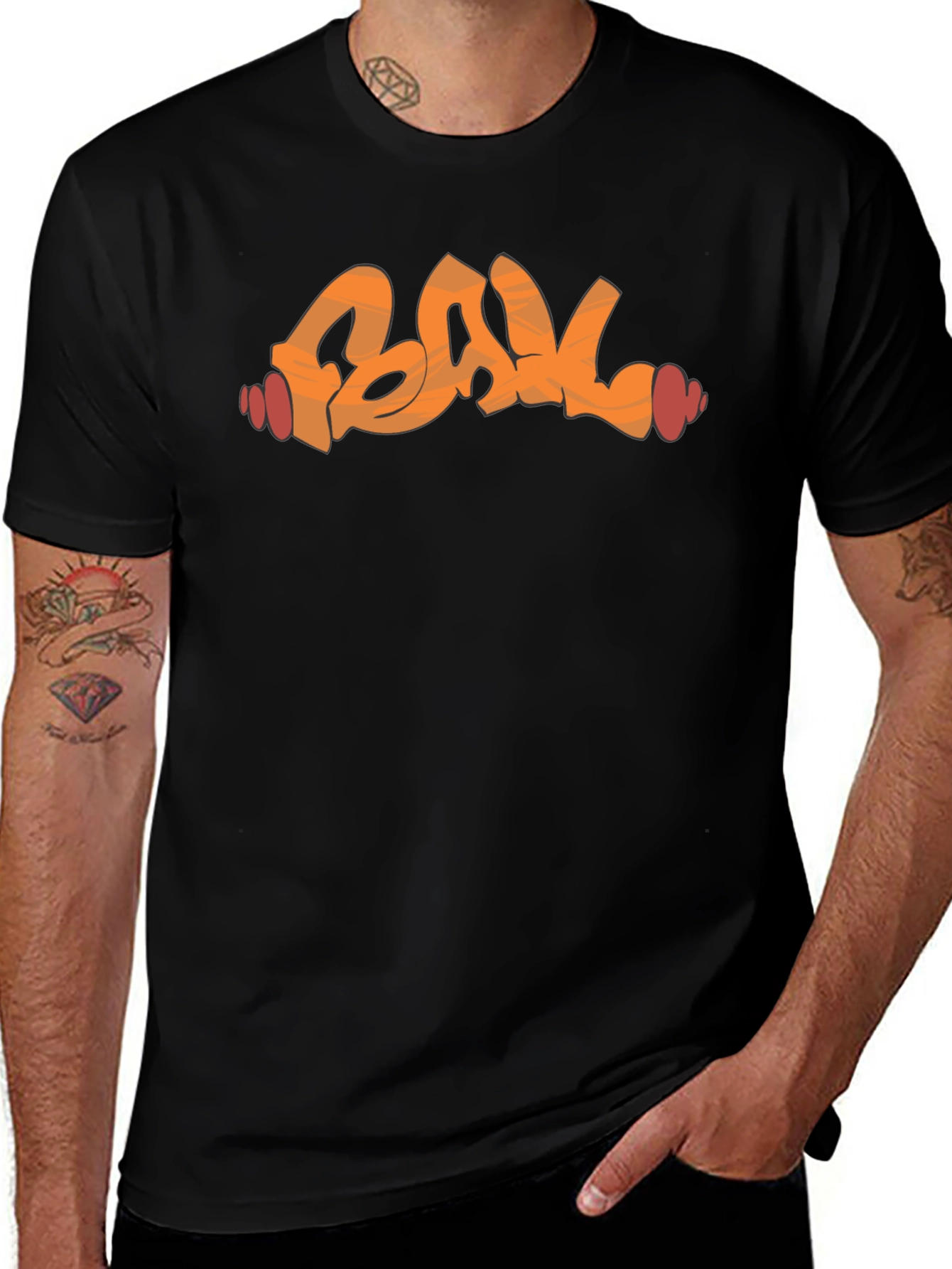 Abstract Graffiti Style Graphic Tee - Black