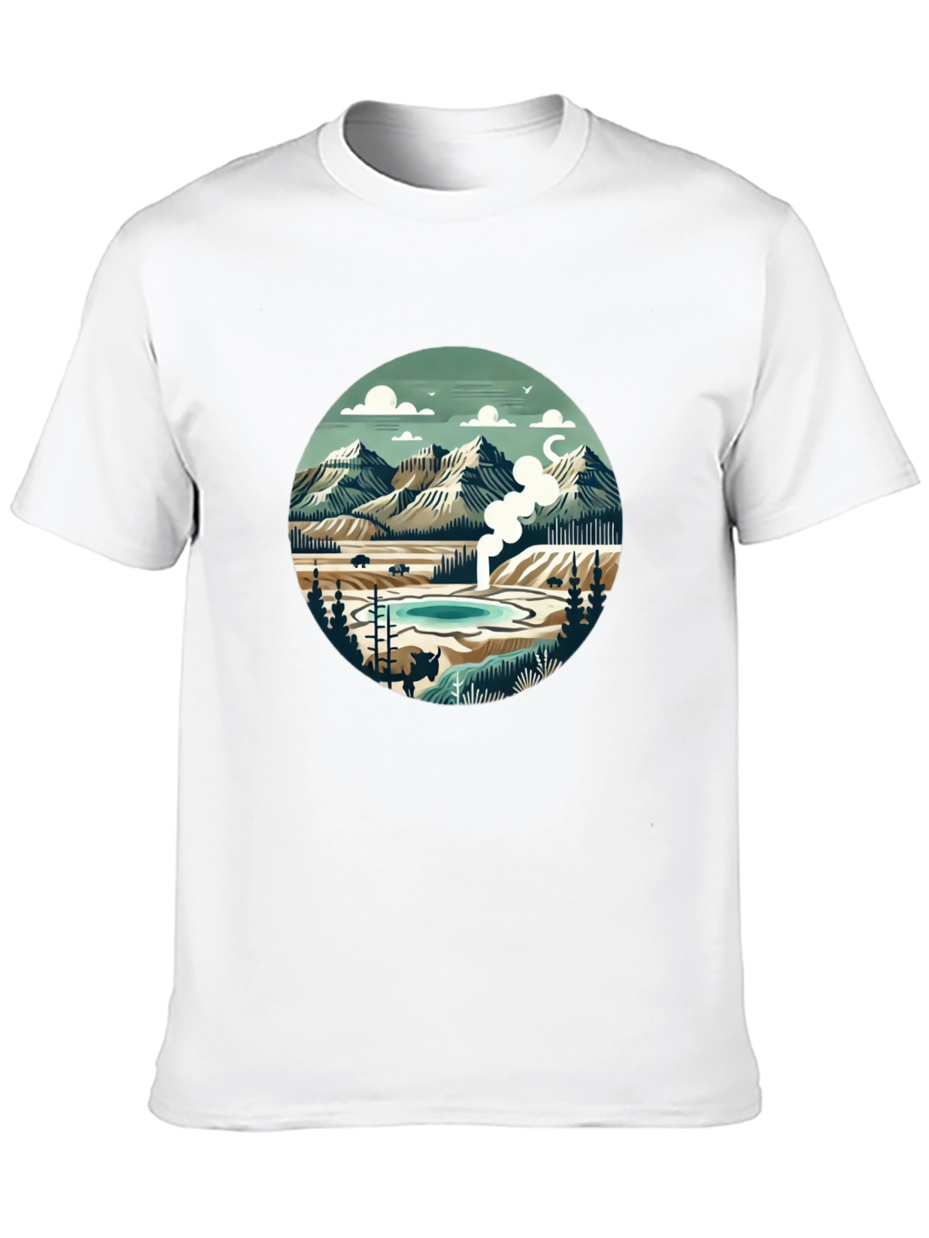 Mountain Landscape Graphic Tee - Black