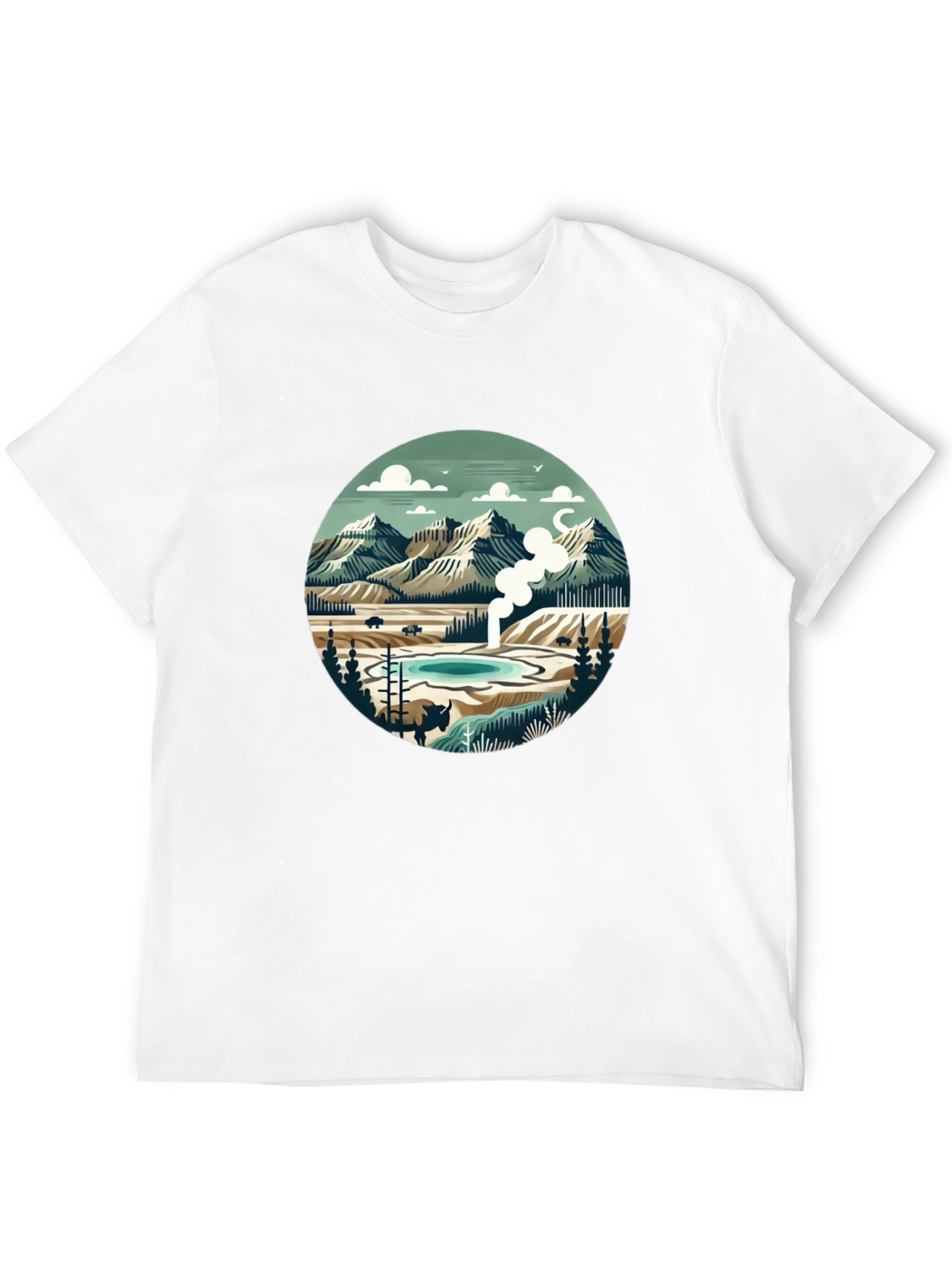 Mountain Landscape Graphic Tee - Black