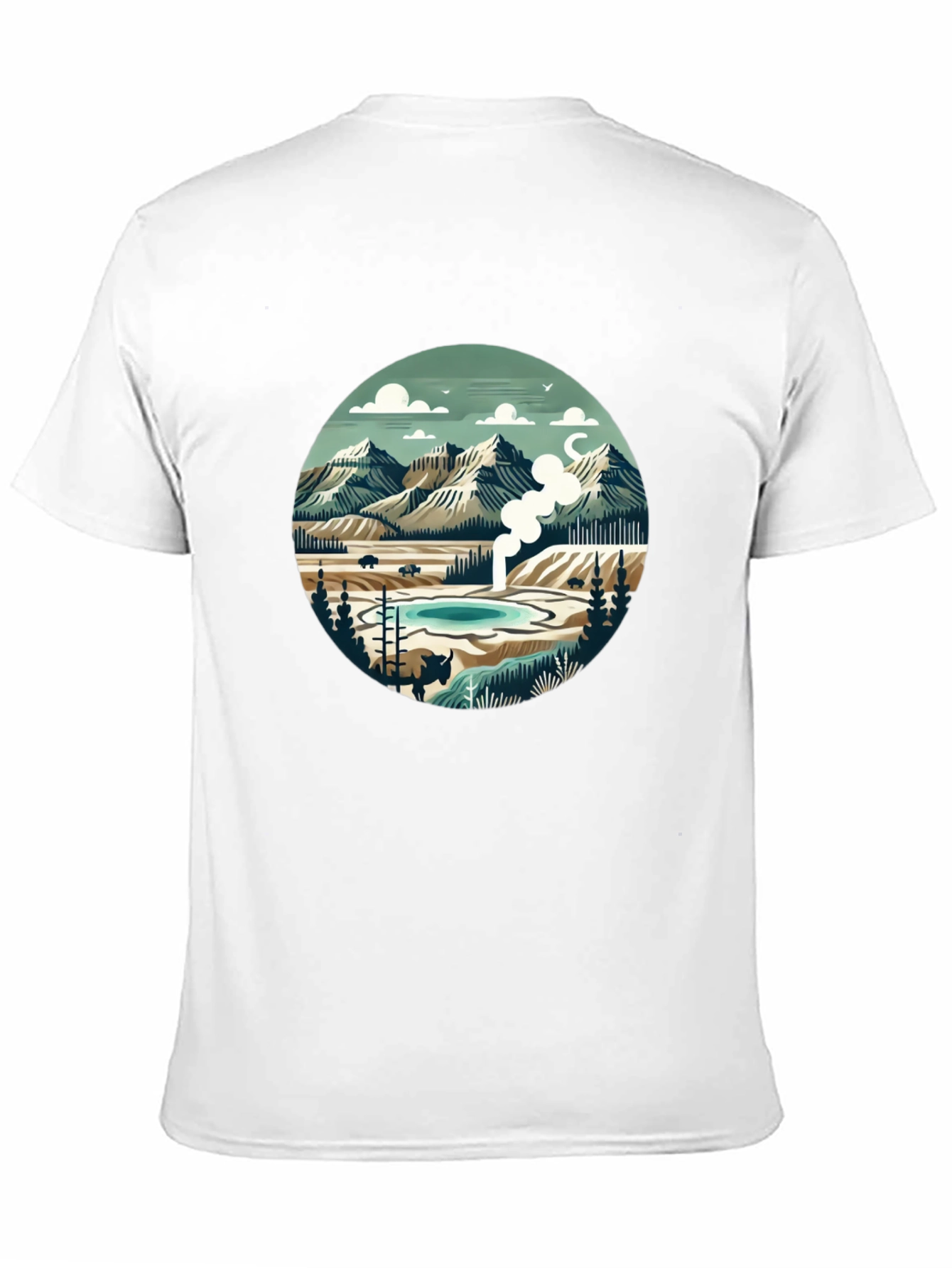 Mountain Landscape Graphic Tee - Black