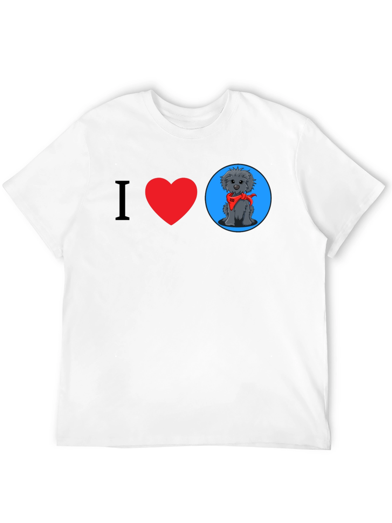 I Heart Dogs Graphic Tee - Black Cotton T-Shirt
