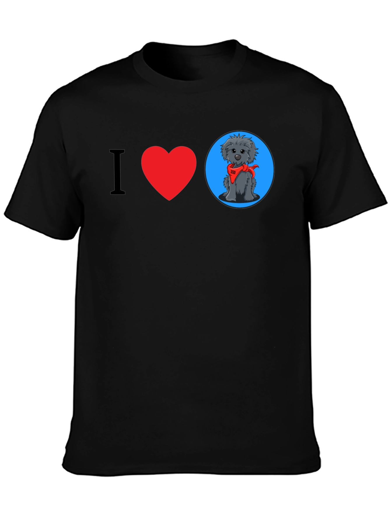 I Heart Dogs Graphic Tee - Black Cotton T-Shirt