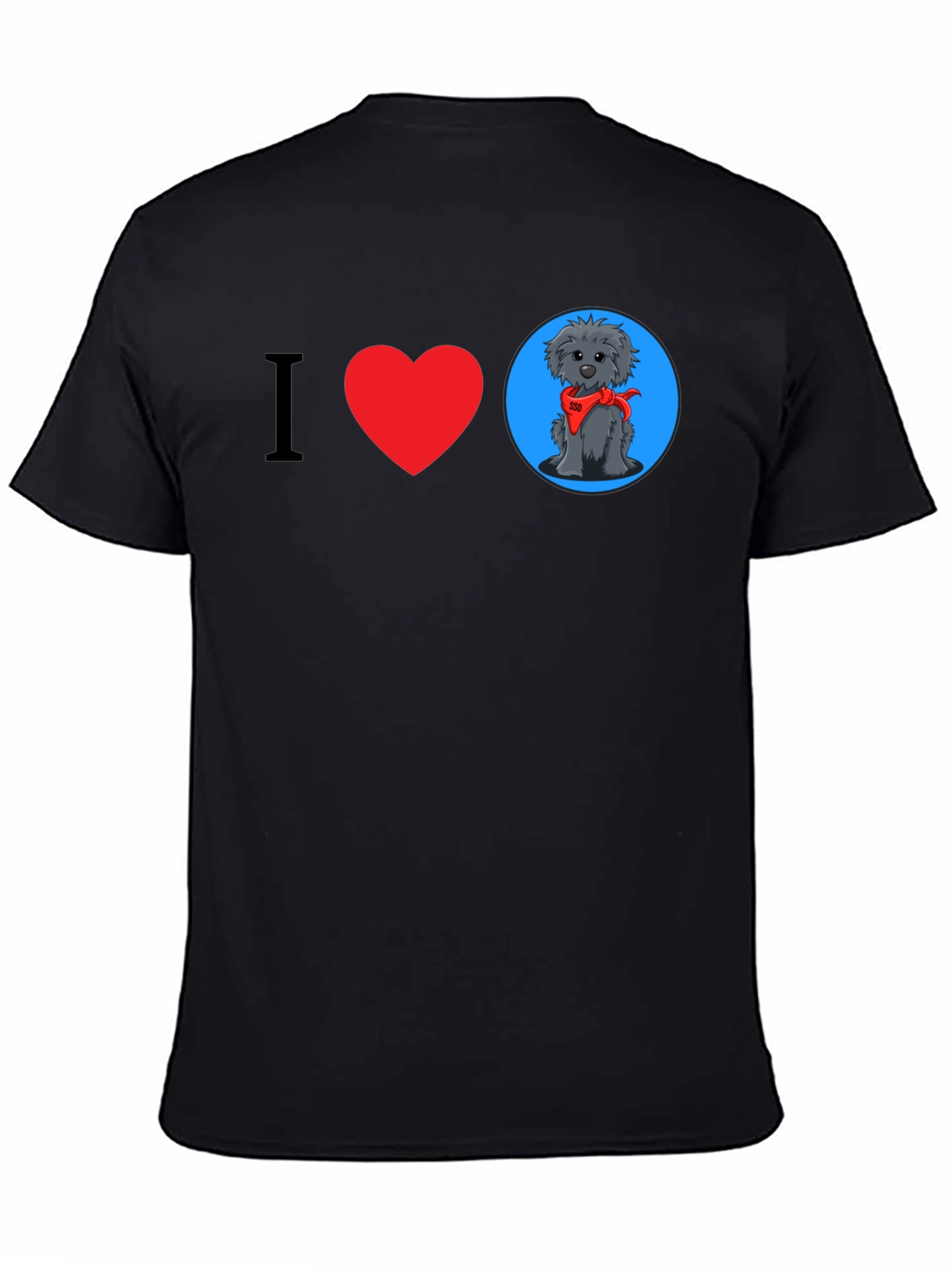 I Heart Dogs Graphic Tee - Black Cotton T-Shirt