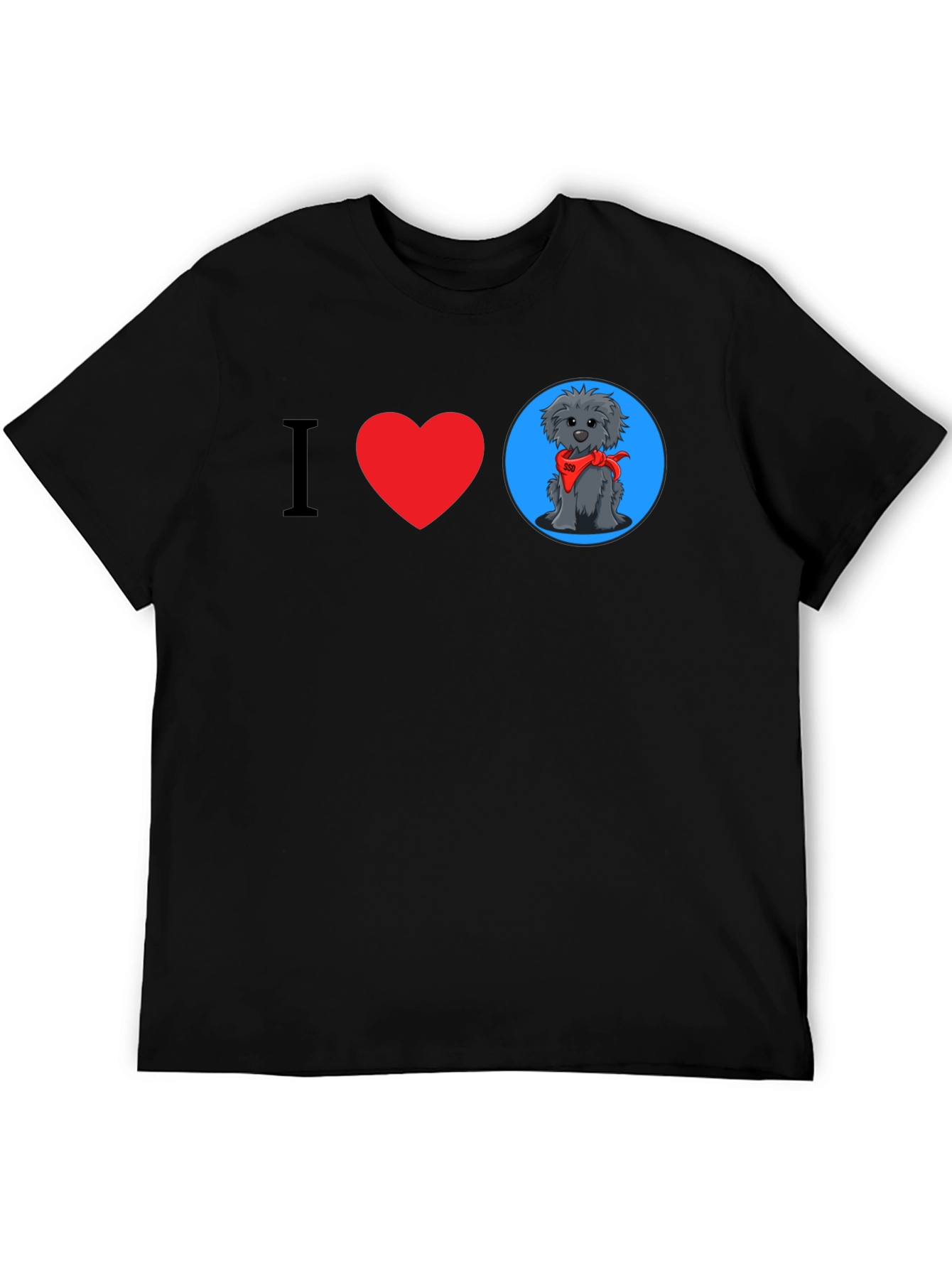 I Heart Dogs Graphic Tee - Black Cotton T-Shirt